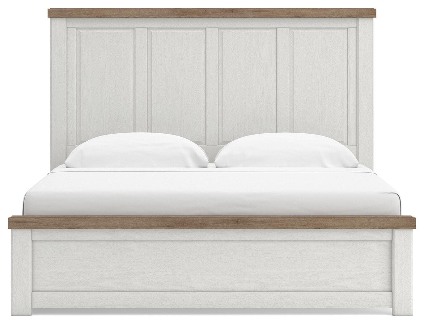 Savonport King Panel Bed with Storage — White/Brown — view 3