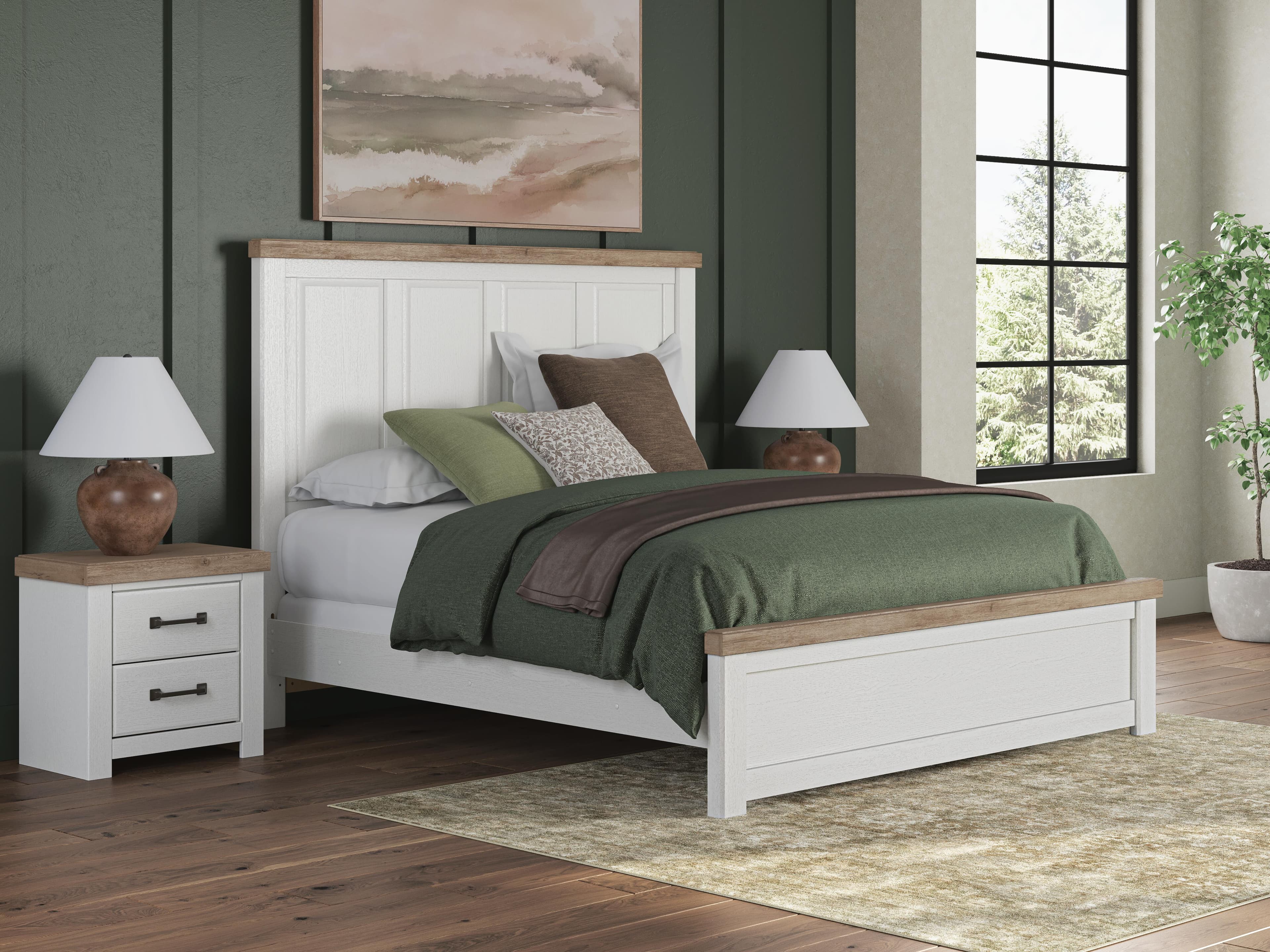 Savonport King Panel Bed — White/Brown — view 2