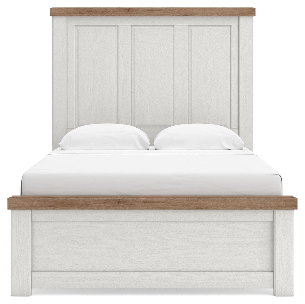 Savonport Full Panel Bed — White/Brown — view 3