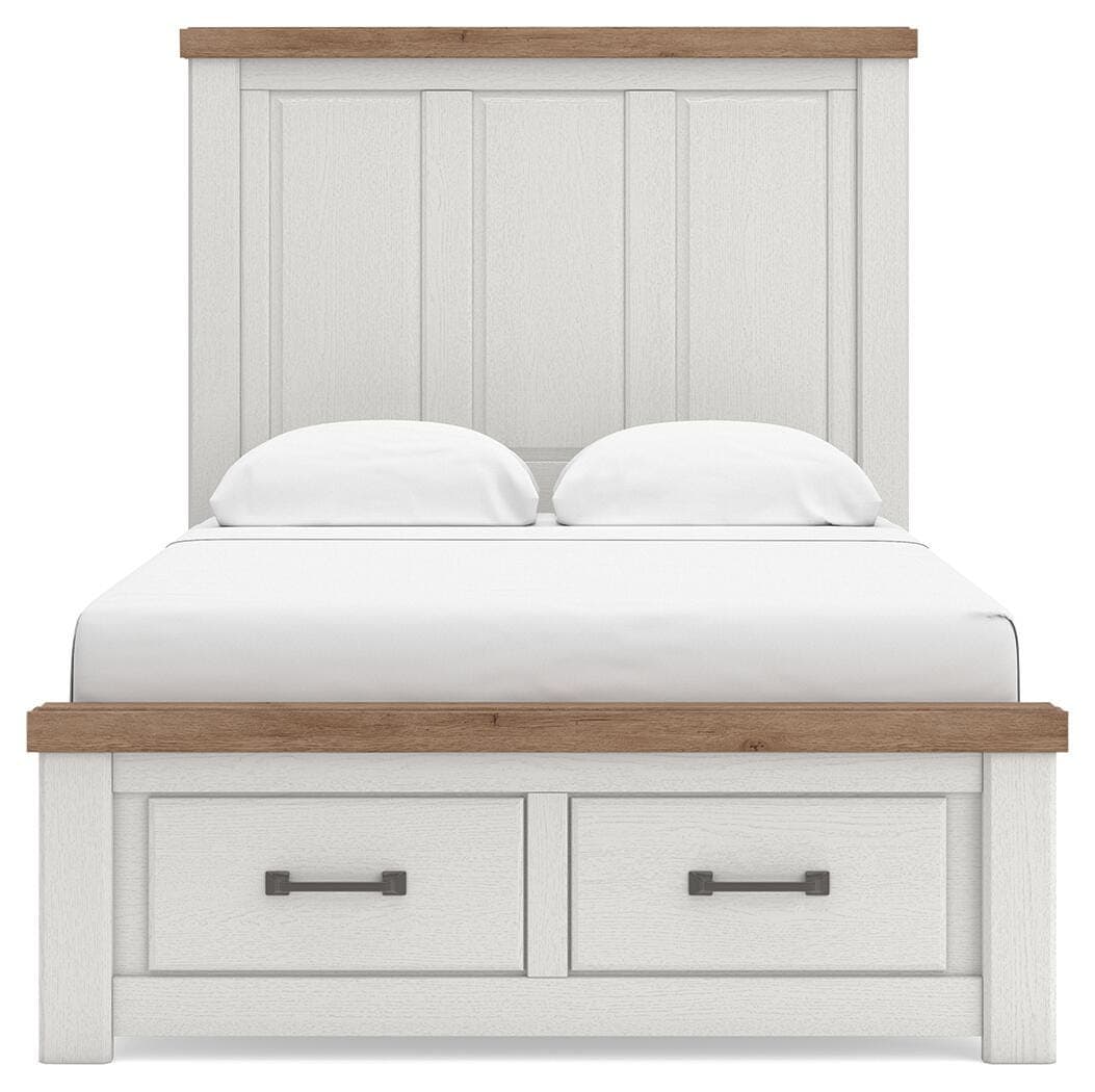 Savonport Full Panel Storage Bed — White/Brown — view 3