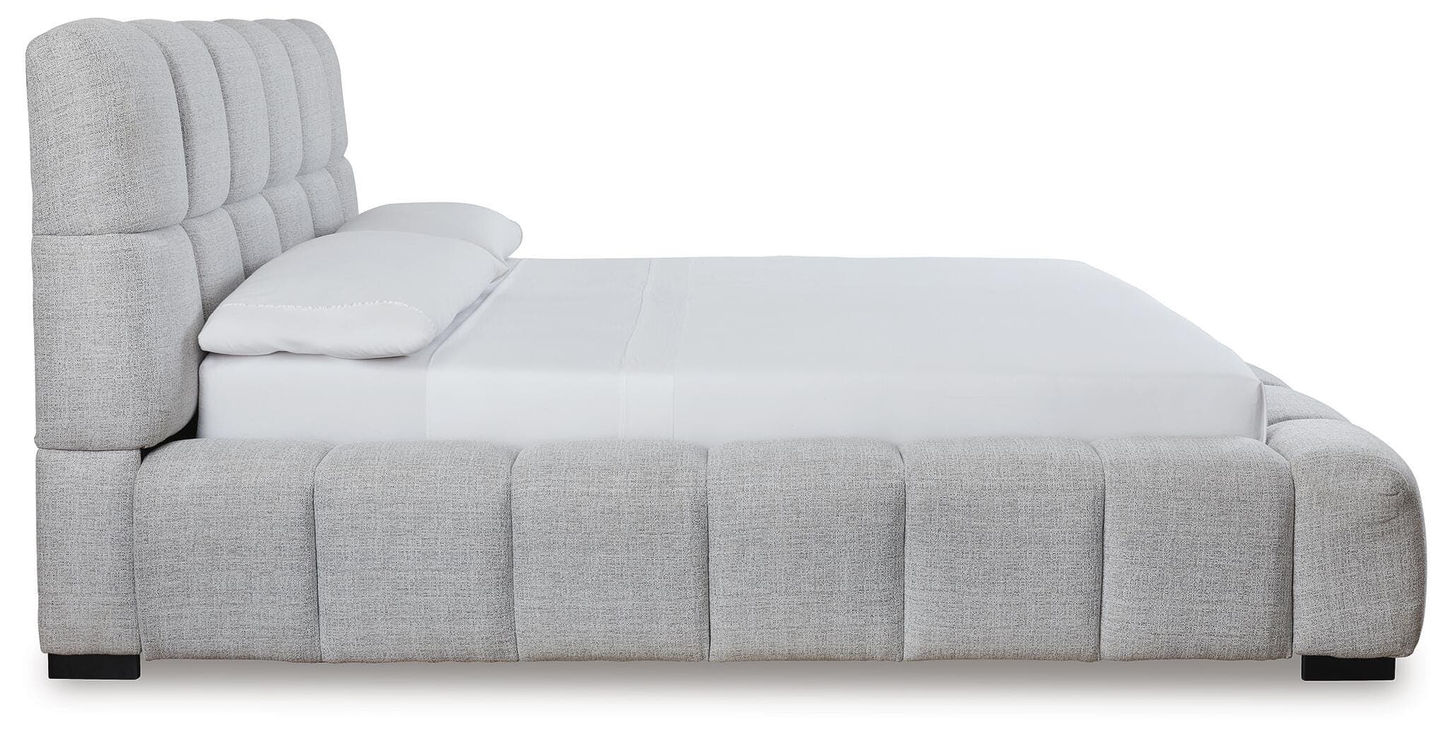 Jesstean King Upholstered Bed — Black/Gray — view 6