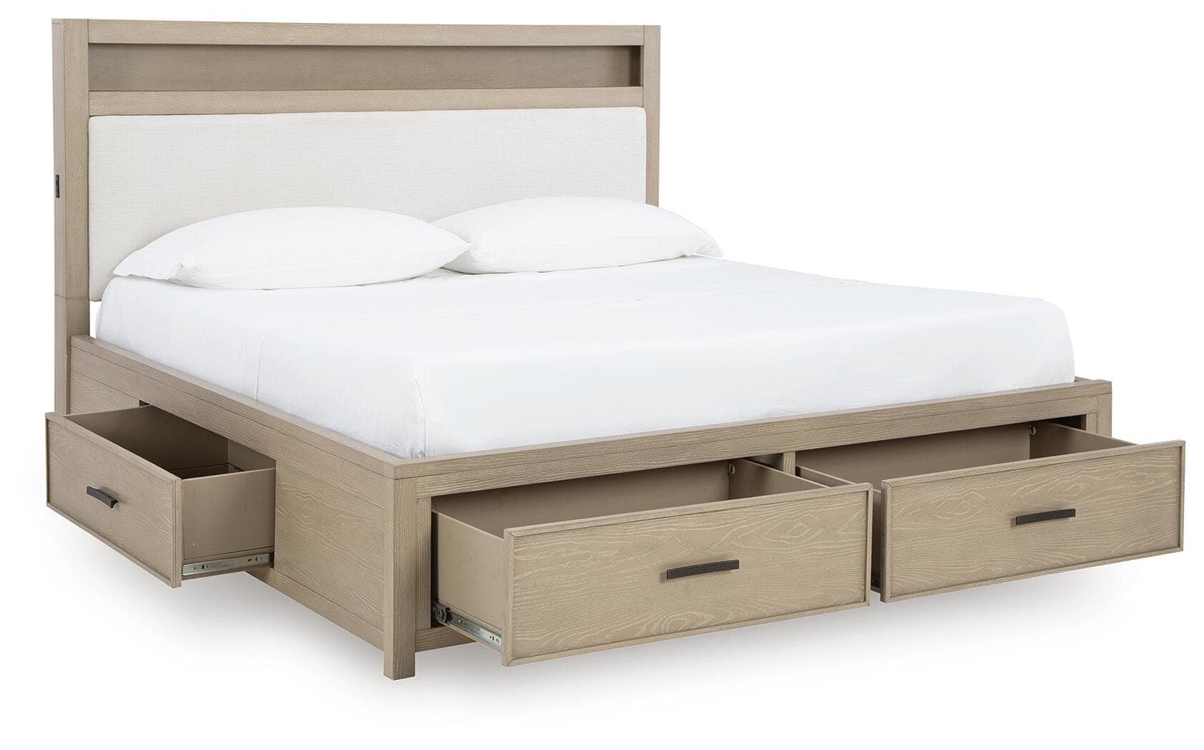 Calmoro King Bookcase Bed — Black/Gray — view 4