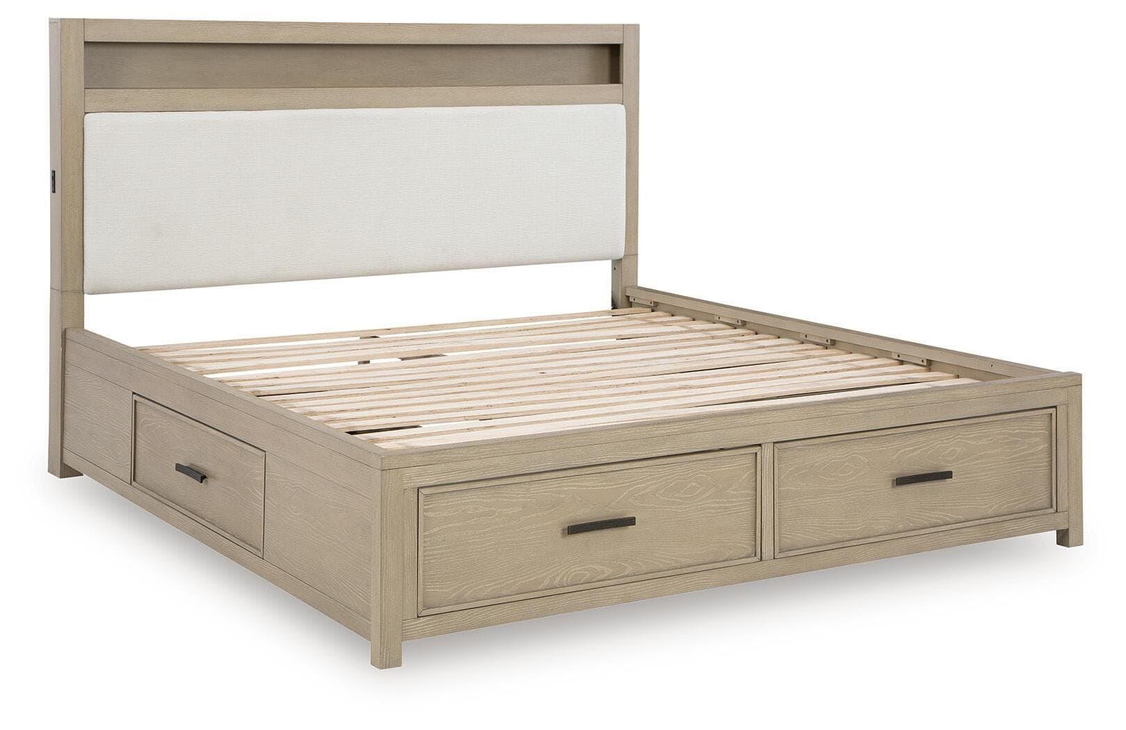 Calmoro King Bookcase Bed — Black/Gray — view 3