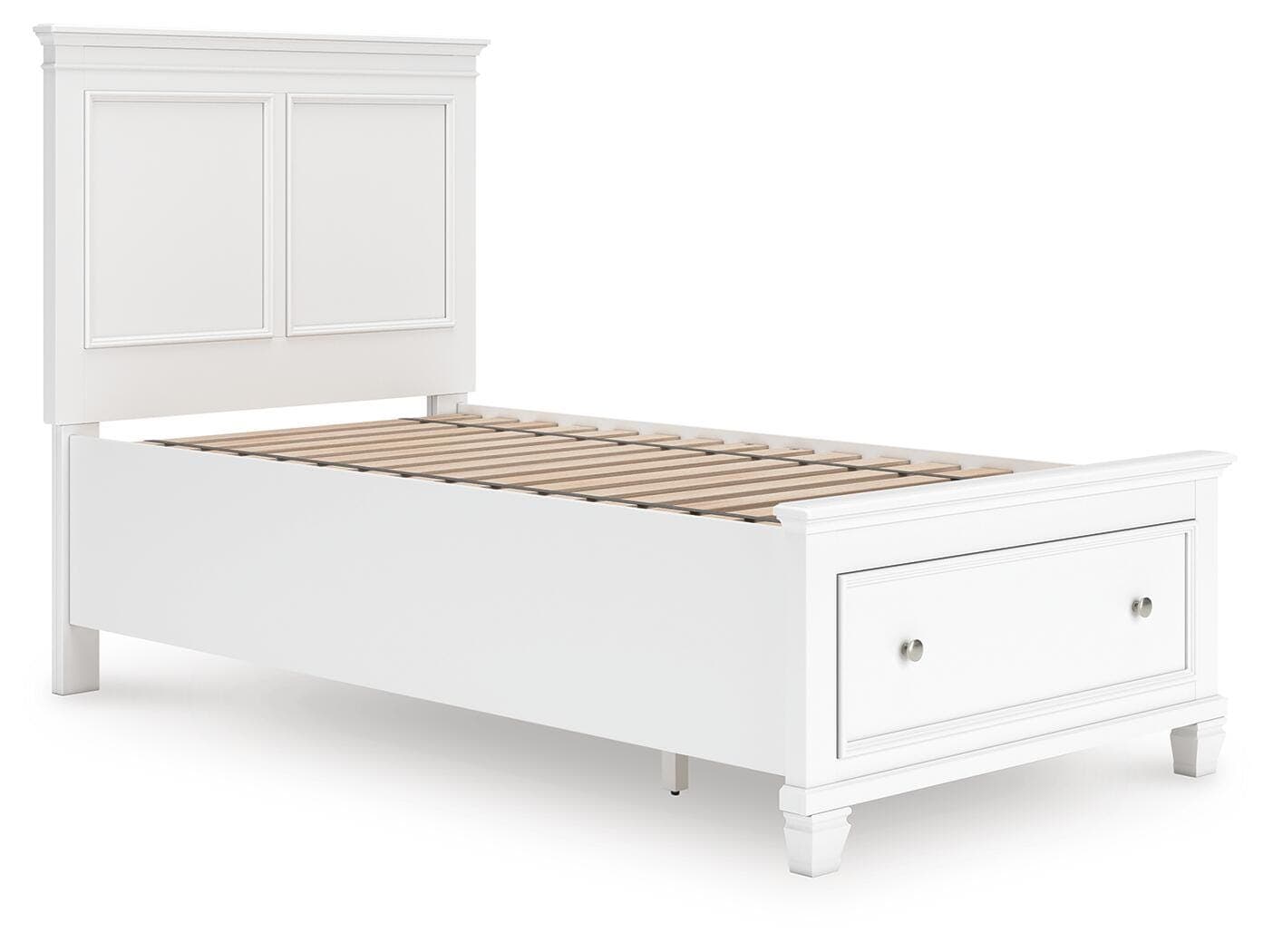 Fortman Twin Panel Storage Bed — White — view 3