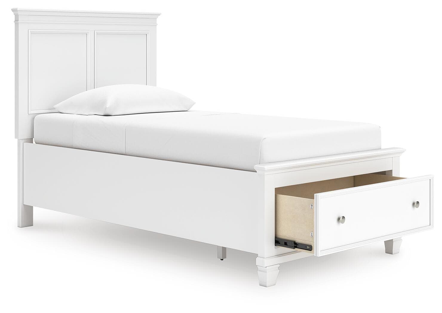 Fortman Twin Panel Storage Bed — White — view 2