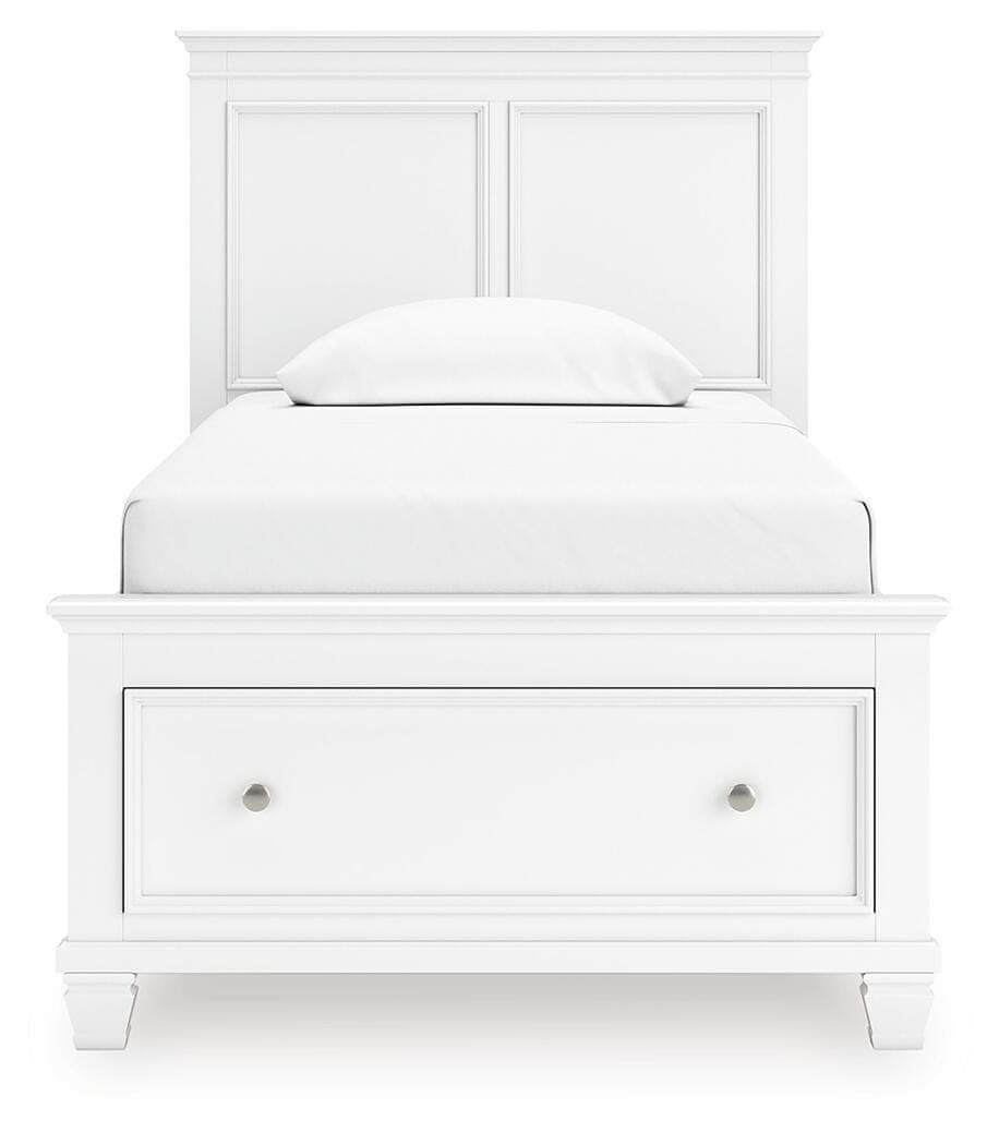 Fortman Twin Panel Storage Bed — White — view 4