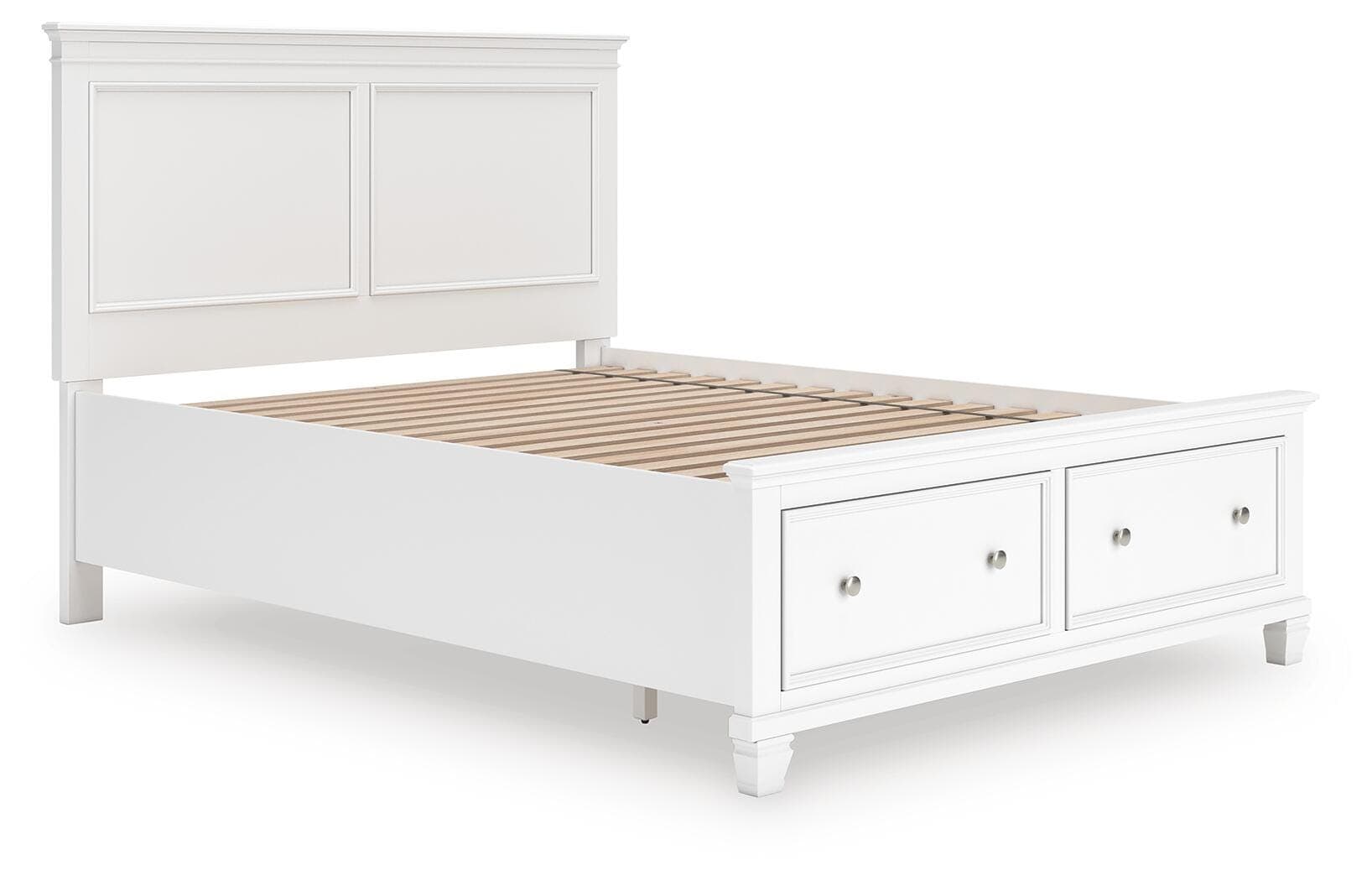 Fortman Queen Panel Storage Bed — White — view 3