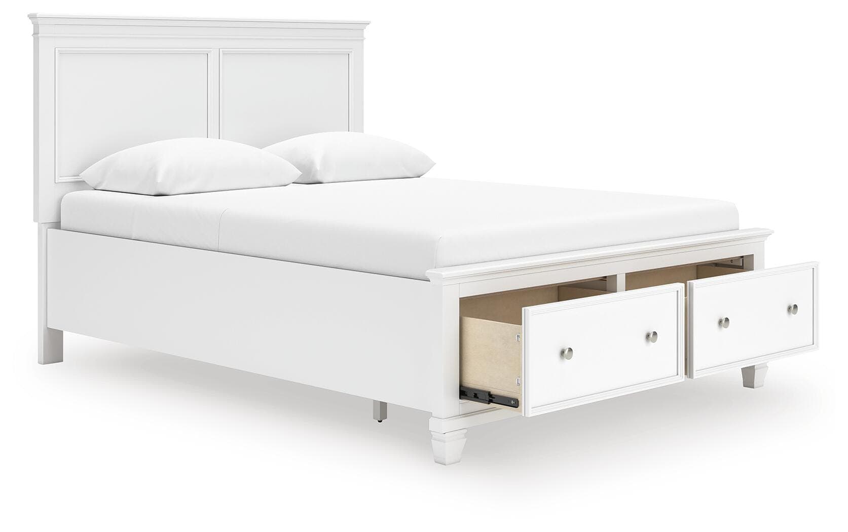 Fortman Queen Panel Storage Bed — White — view 2