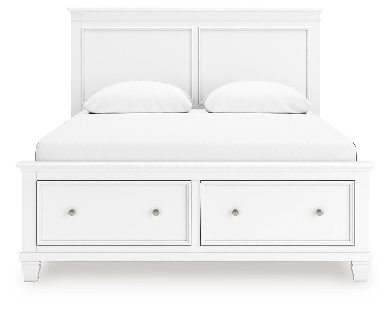 Fortman Queen Panel Storage Bed — White — view 4