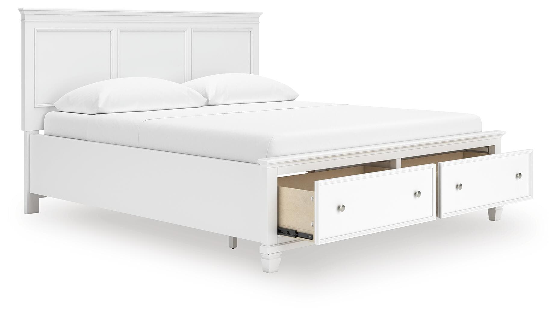 Fortman California King Panel Storage Bed — White — view 2