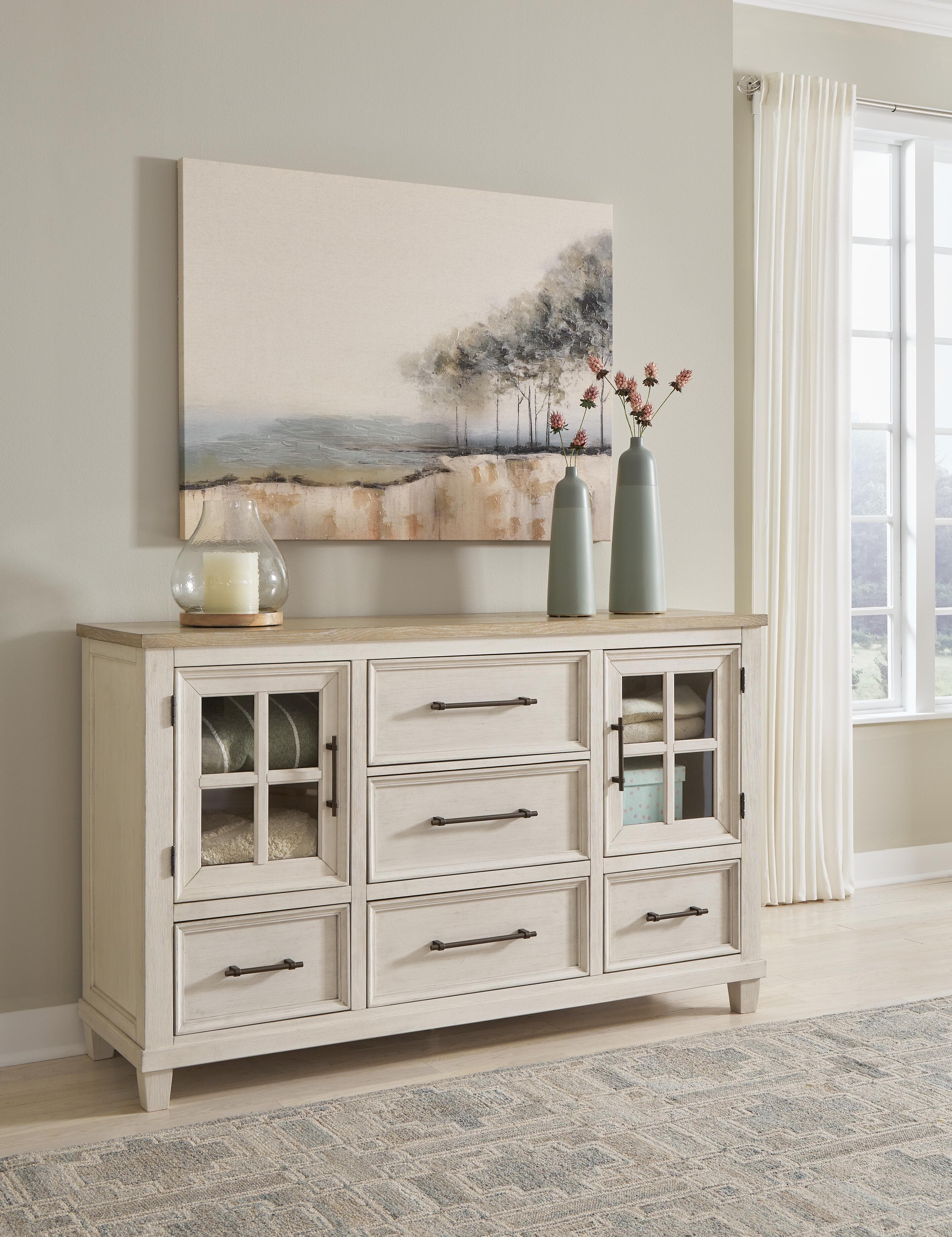 Shaybrock Dresser — White & Brown/Beige — view 2