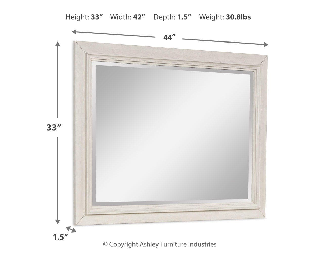 Shaybrock Bedroom Mirror — White — view 3