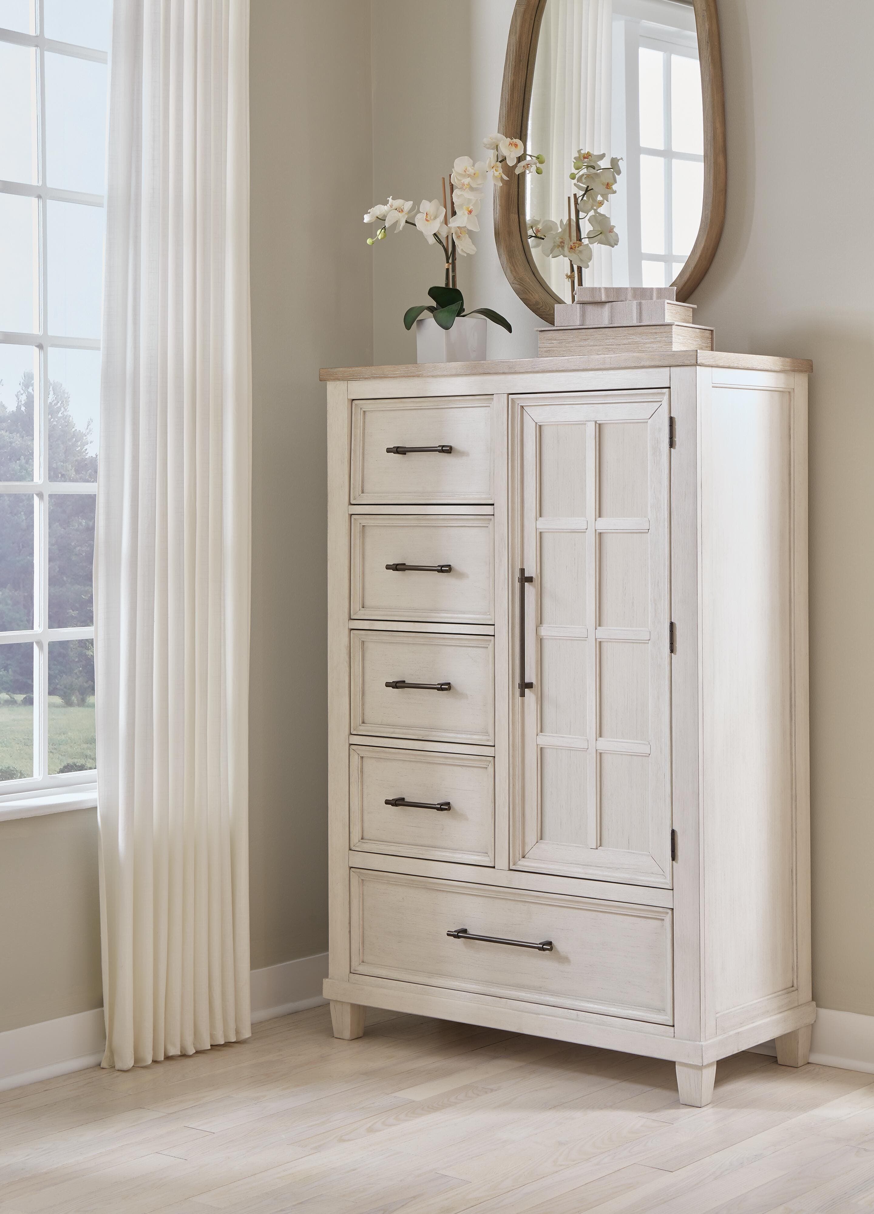 Shaybrock Door Chest — White & Brown/Beige — view 6