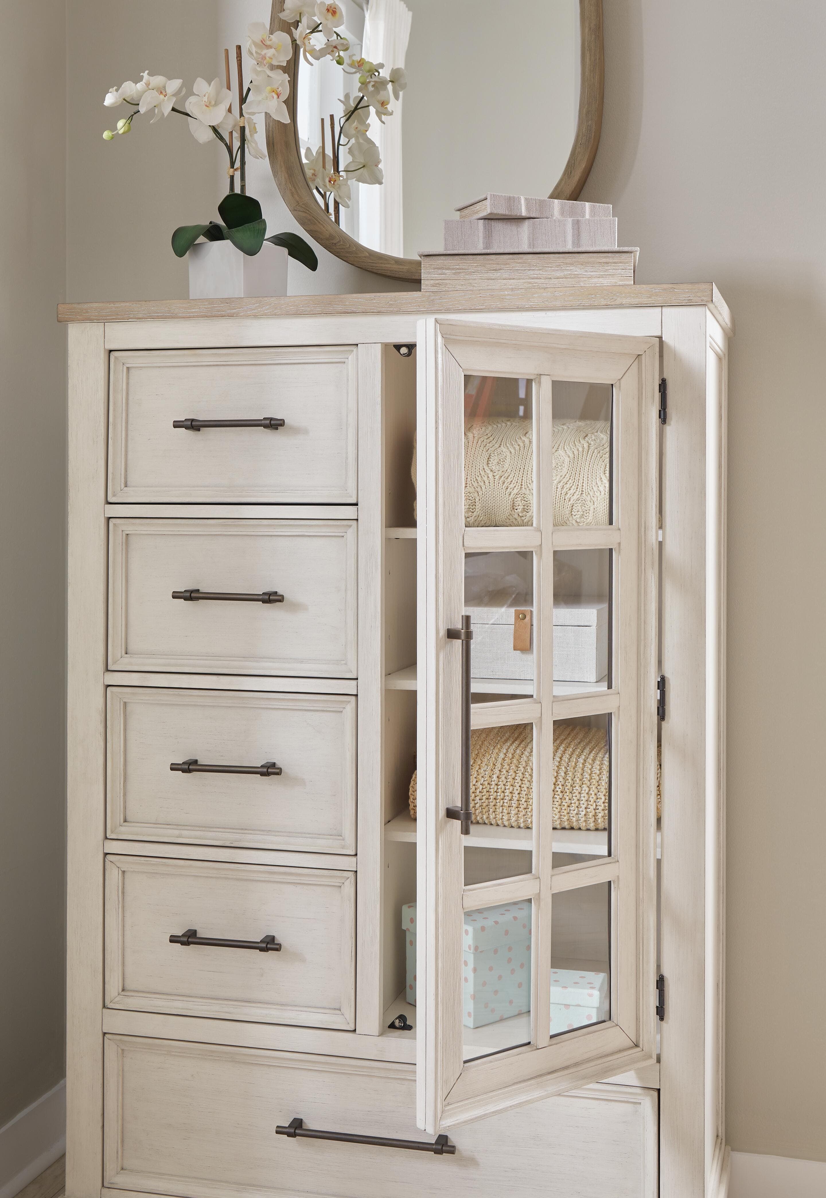 Shaybrock Door Chest — White & Brown/Beige — view 7