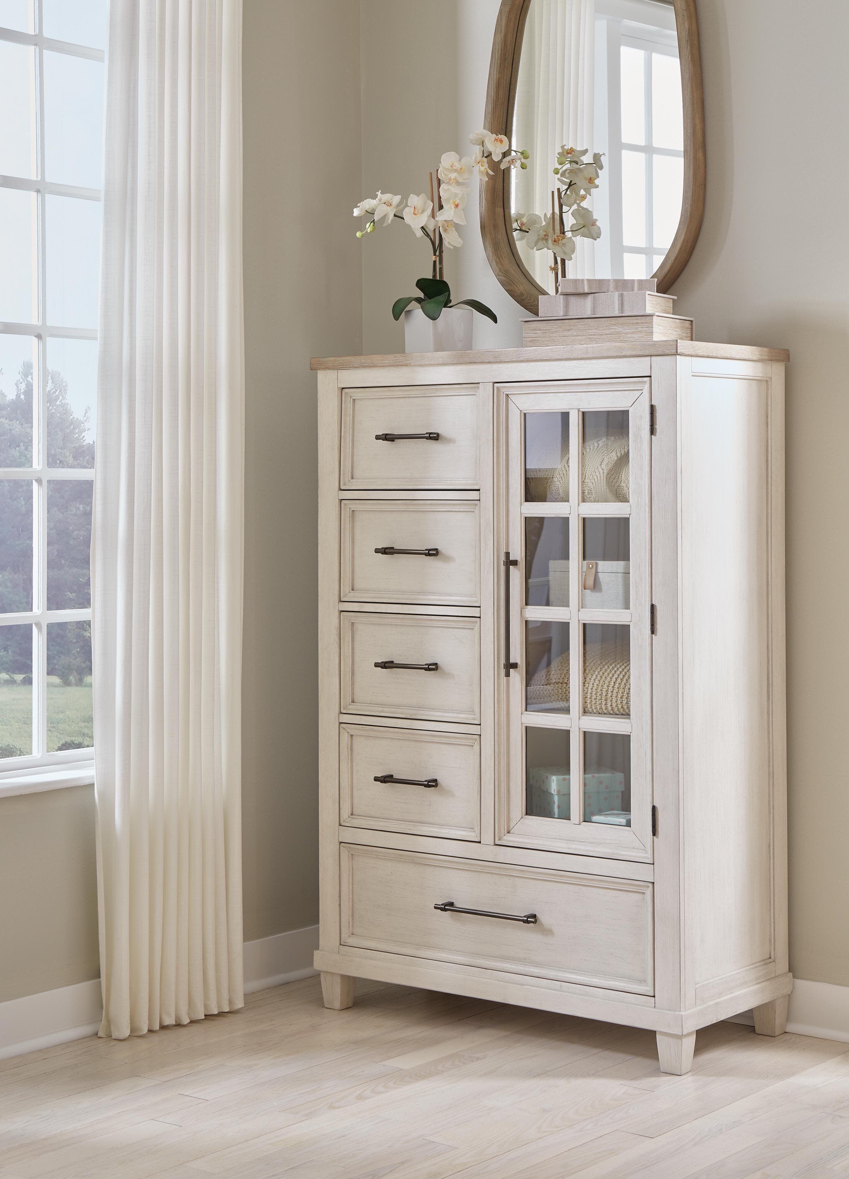 Shaybrock Door Chest — White & Brown/Beige — view 2