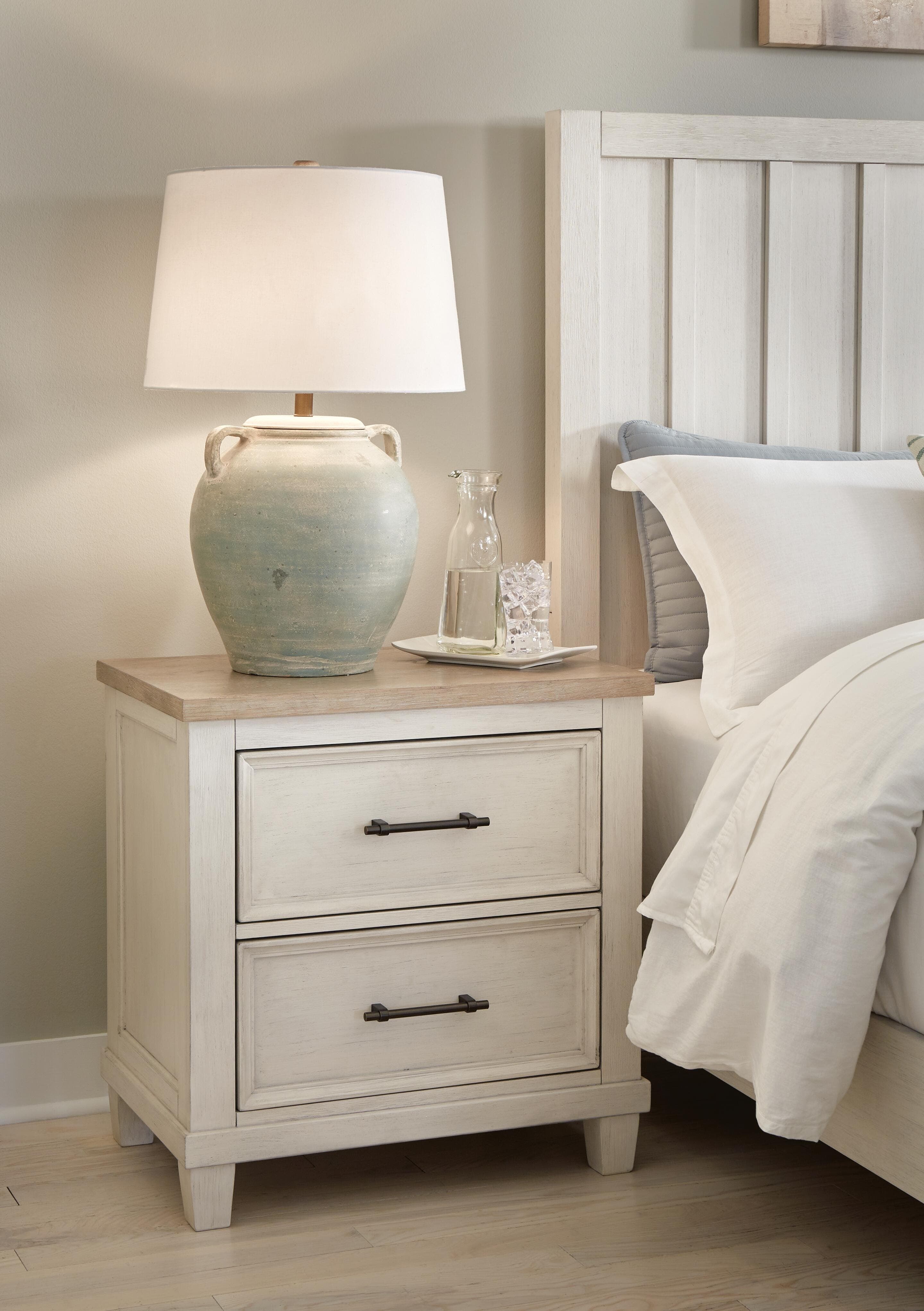 Shaybrock Nightstand — White & Brown/Beige — view 2