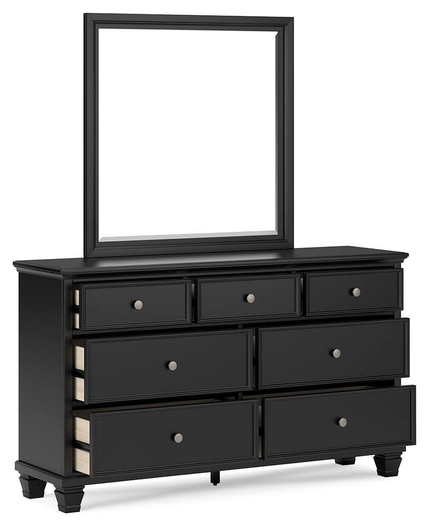 Lanolee Dresser and Mirror — Black/Gray — view 4