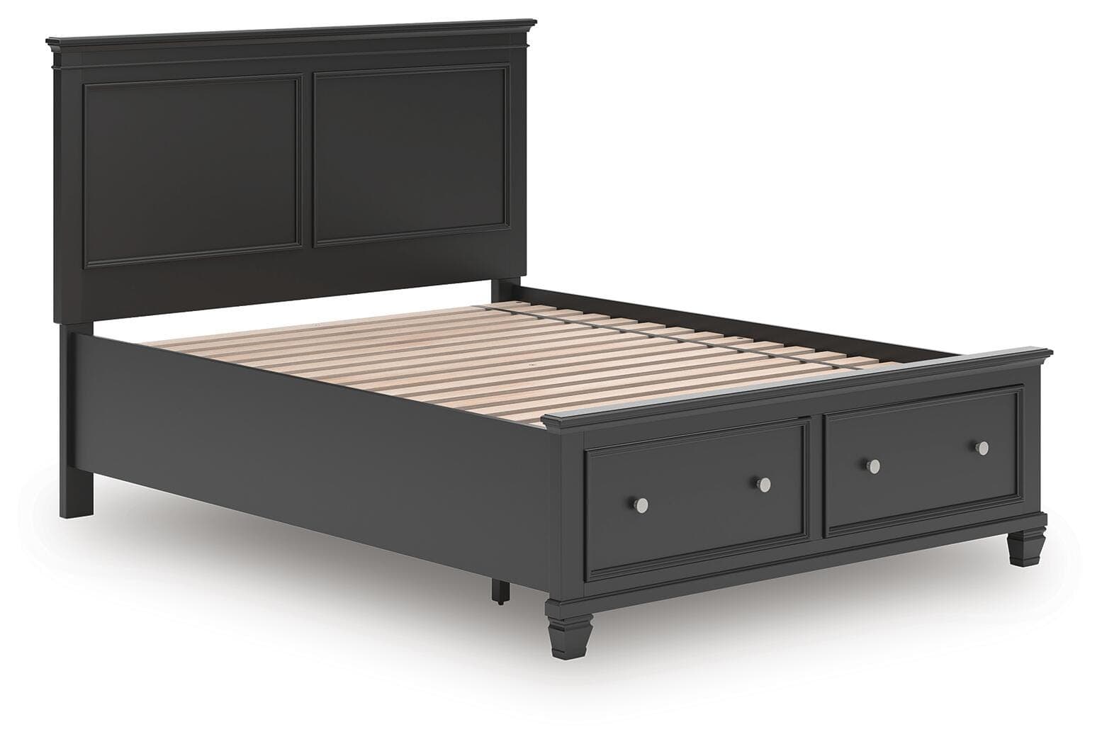 Lanolee Queen Panel Storage Bed — Black — view 4