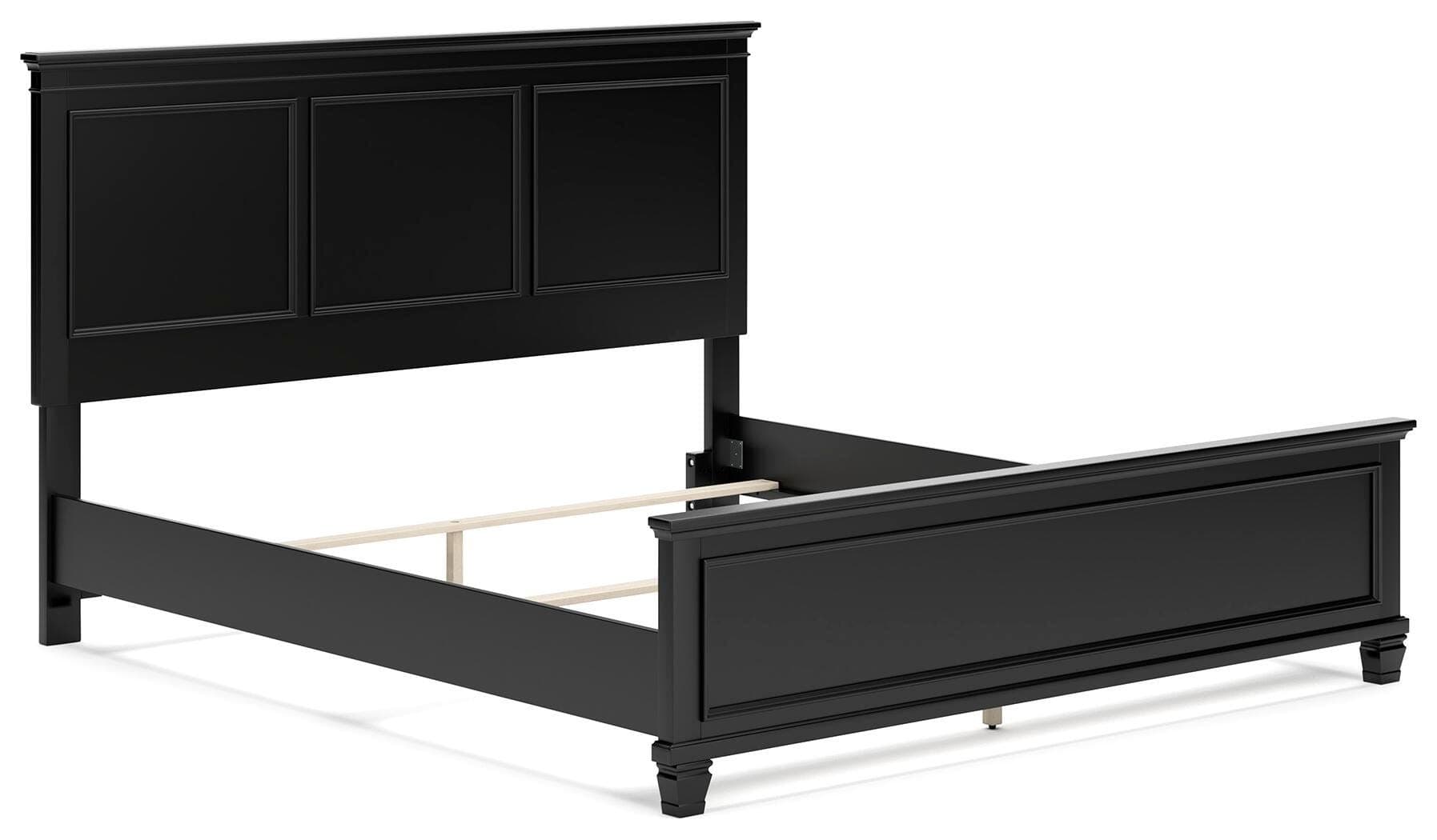 Lanolee California King Panel Bed — Black/Gray — view 2