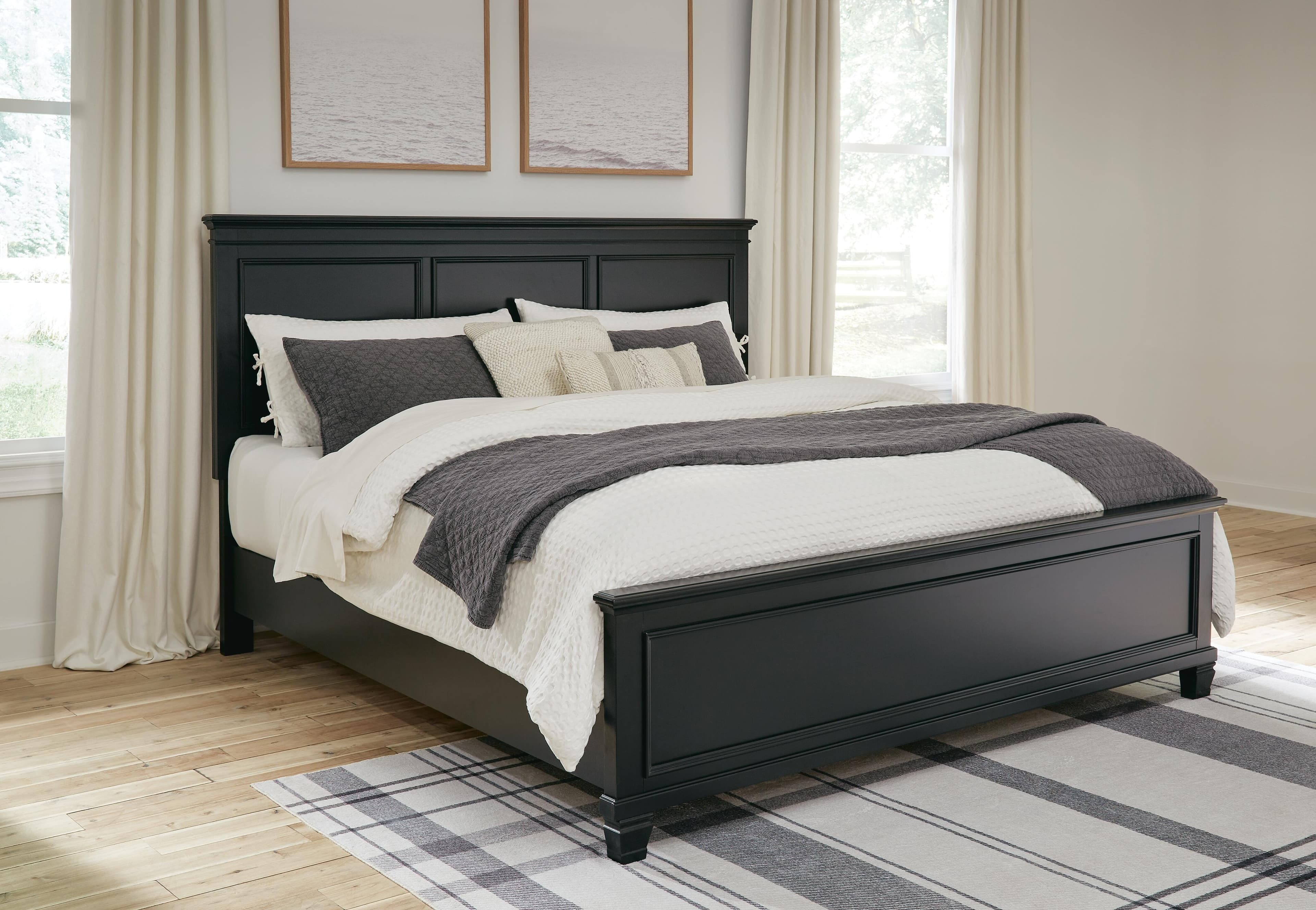 Lanolee King Panel Bed — Black/Gray — view 2