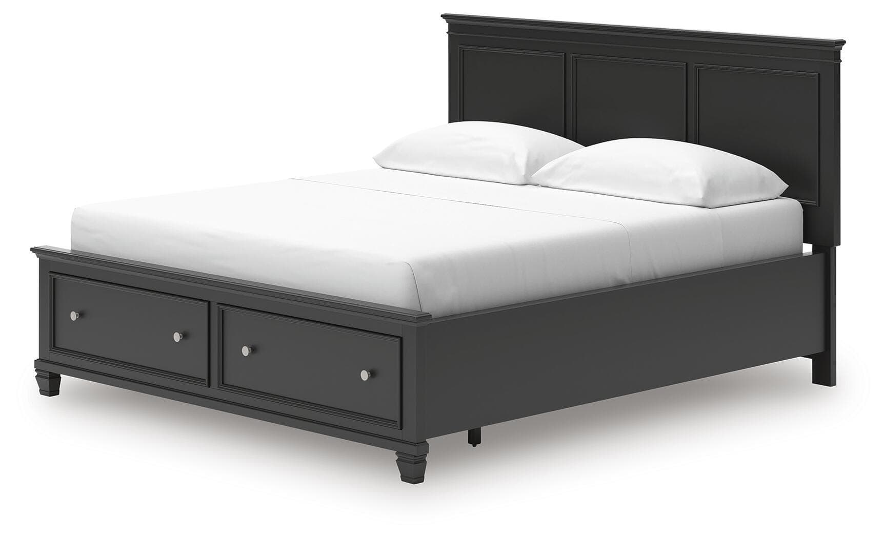 Lanolee California King Panel Storage Bed — Black — view 6
