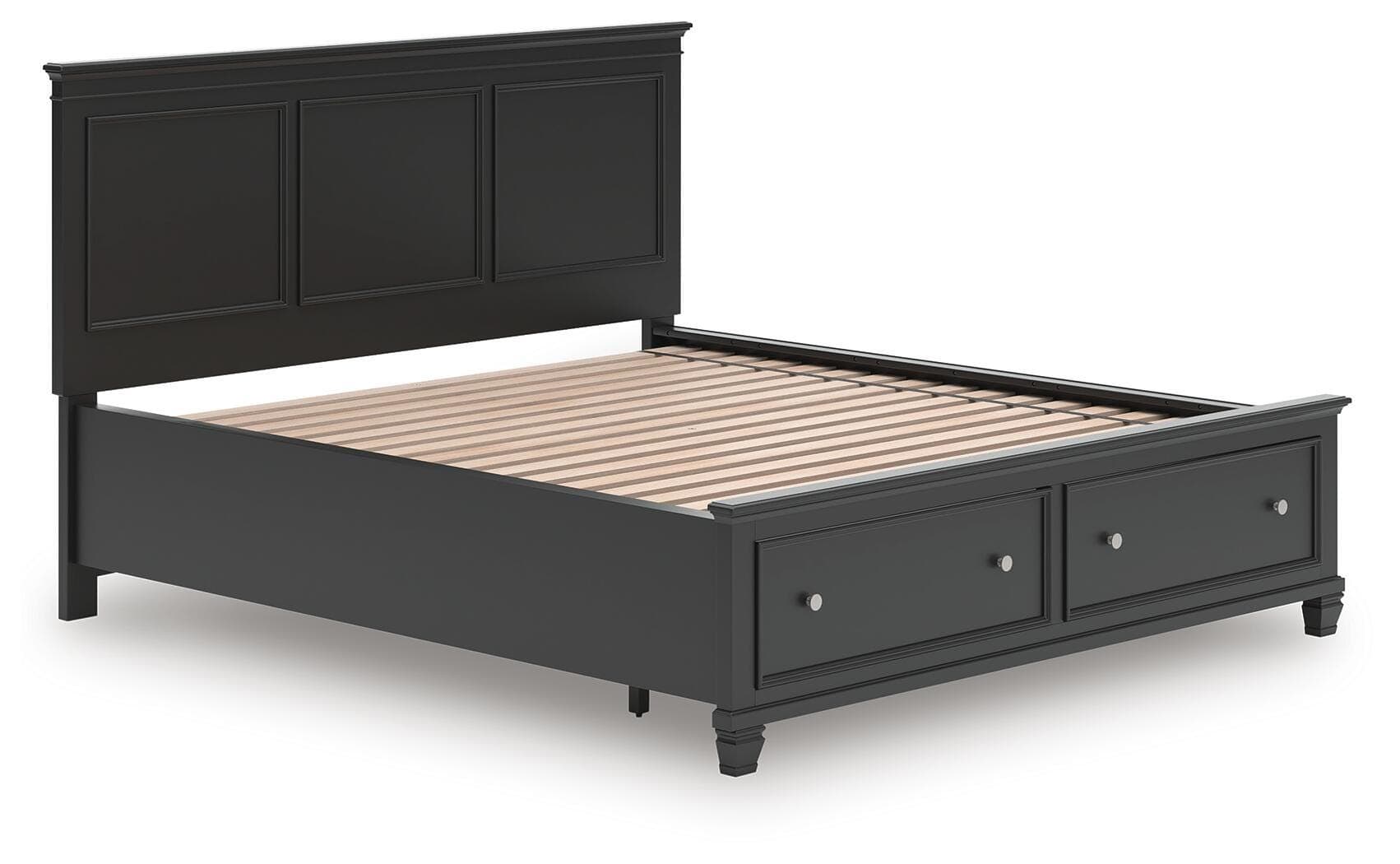 Lanolee California King Panel Storage Bed — Black — view 4