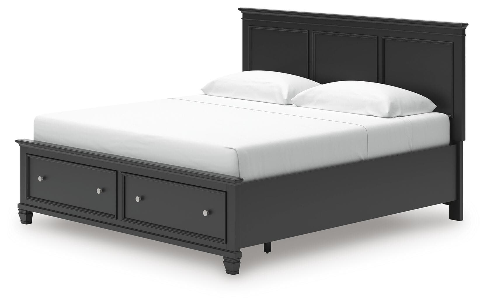 Lanolee King Panel Storage Bed — Black — view 6