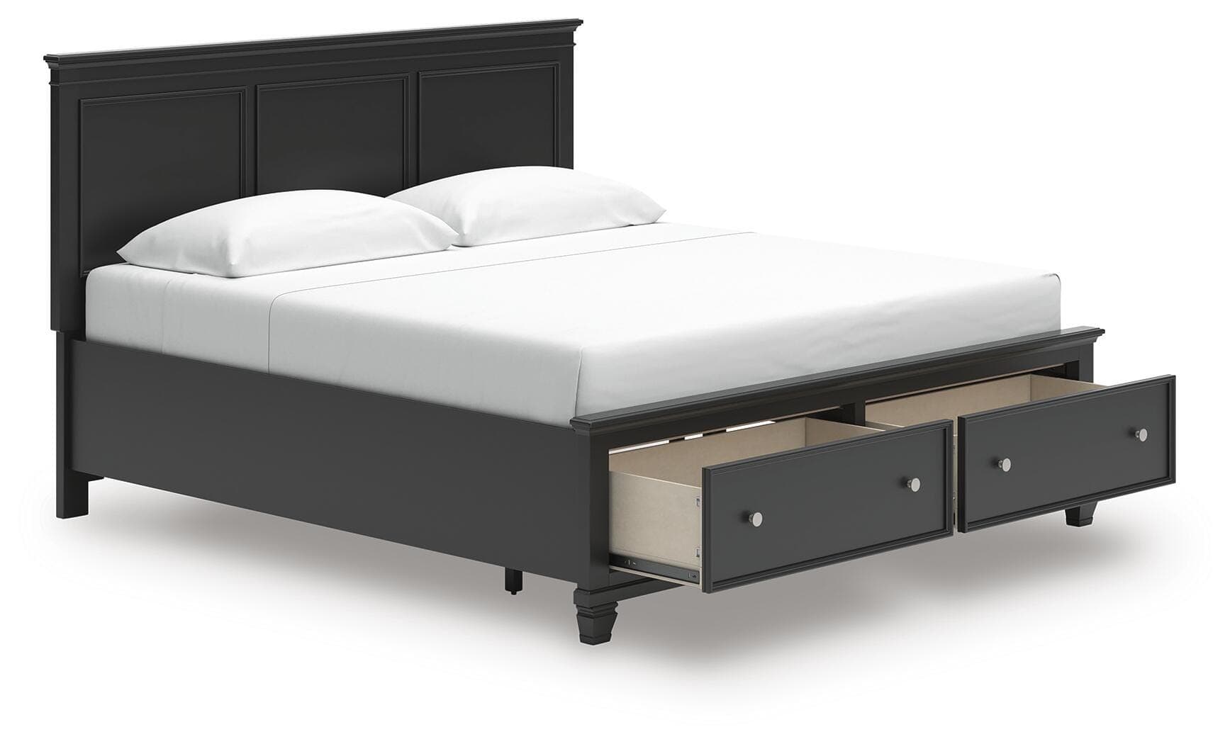 Lanolee King Panel Storage Bed — Black — view 3
