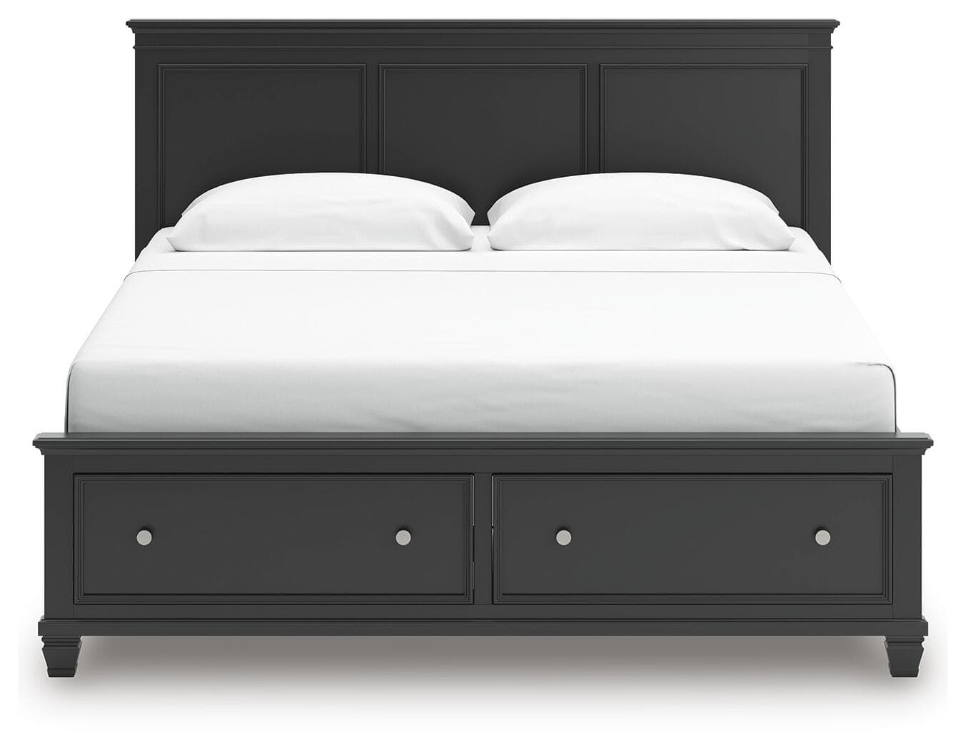 Lanolee King Panel Storage Bed — Black — view 5