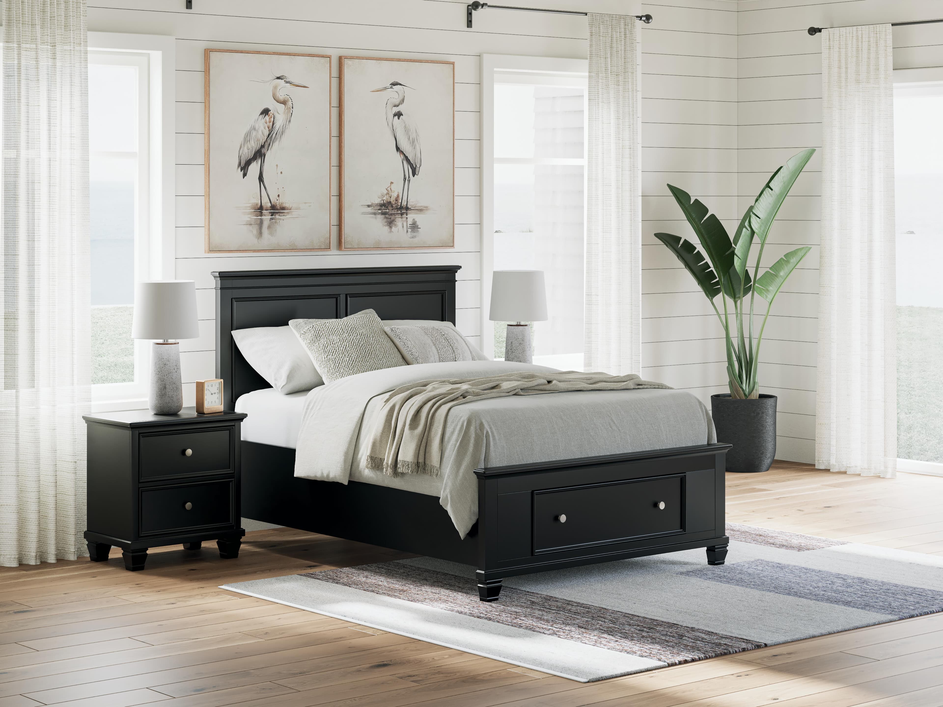 Lanolee Full Panel Storage Bed — Black — view 2
