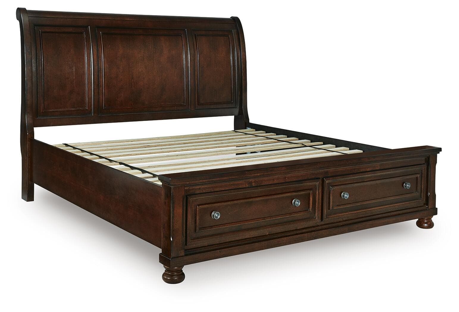 Porter King Sleigh Storage Bed — Brown/Beige — view 3