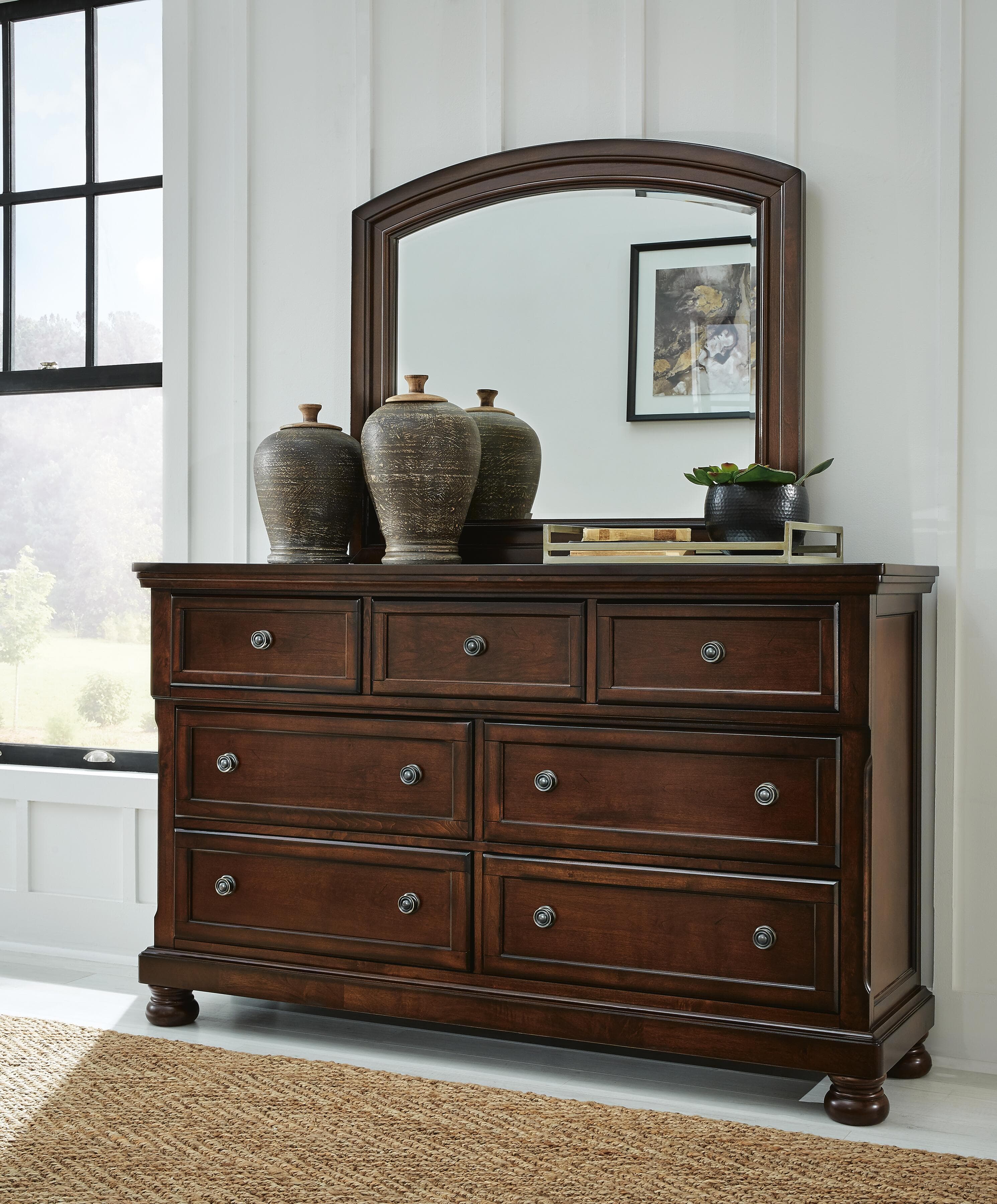 Porter Dresser and Mirror — Brown/Beige — view 2
