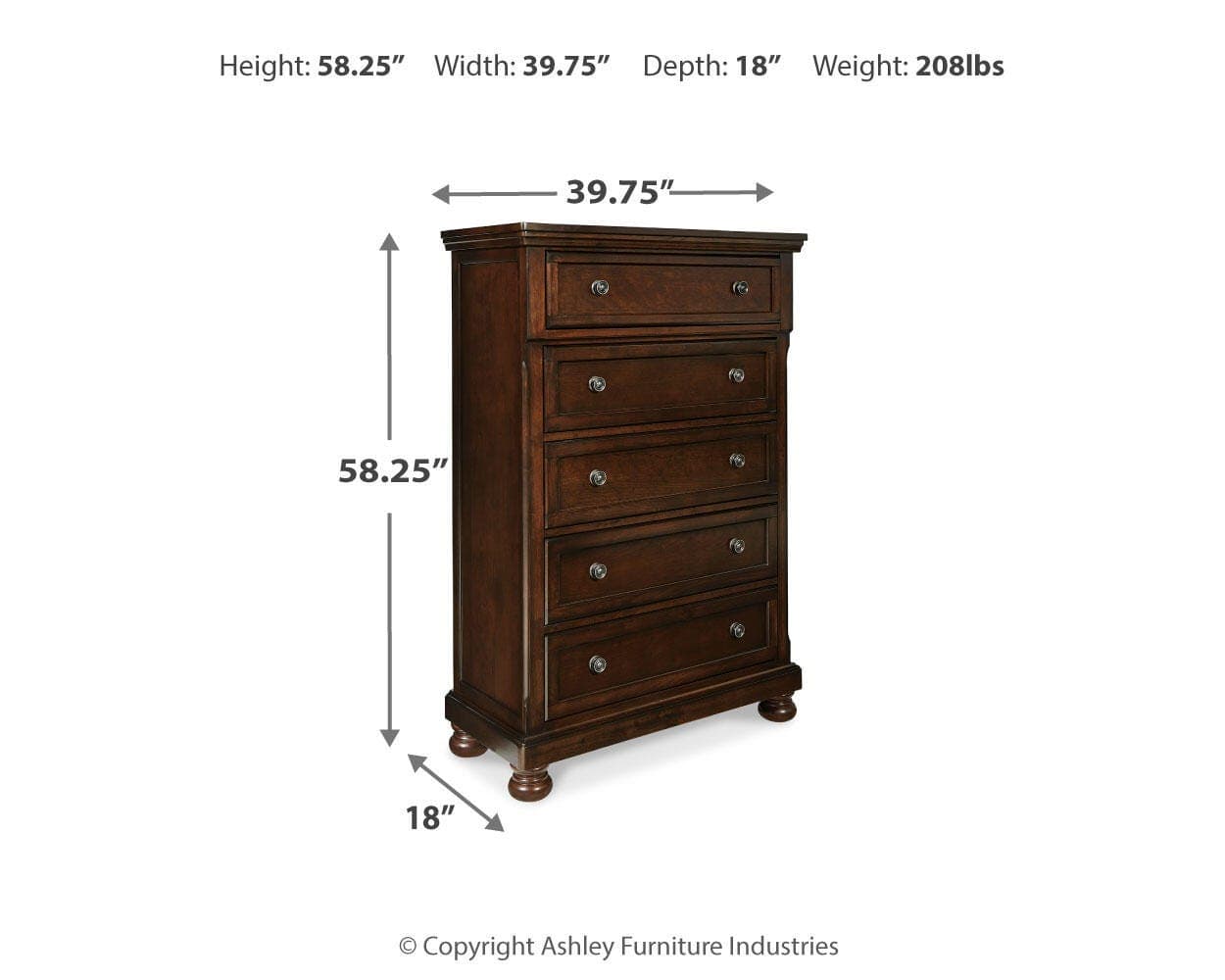 Porter Chest of Drawers — Brown/Beige — view 4