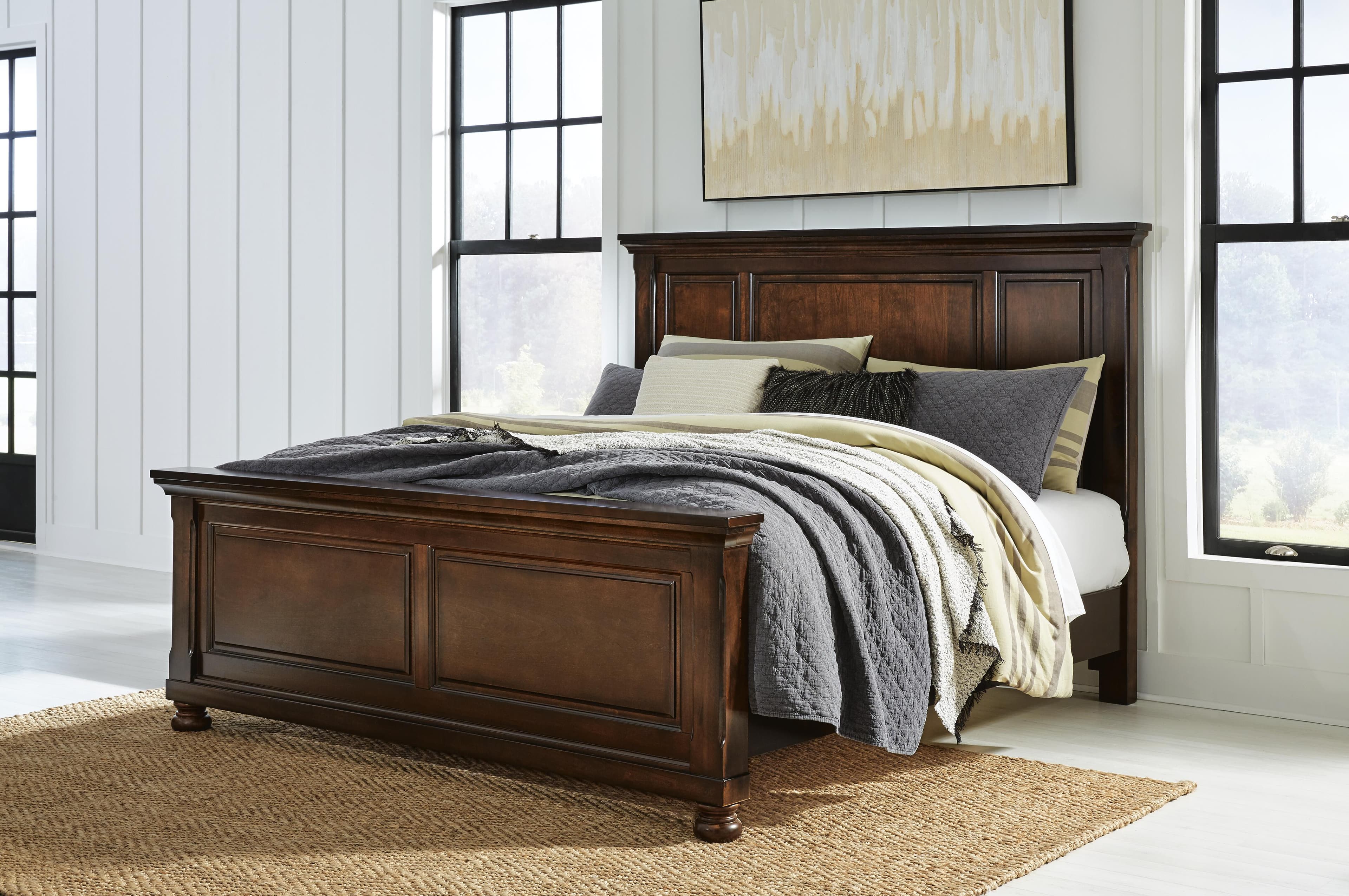 Porter King Panel Bed — Brown/Beige — view 2