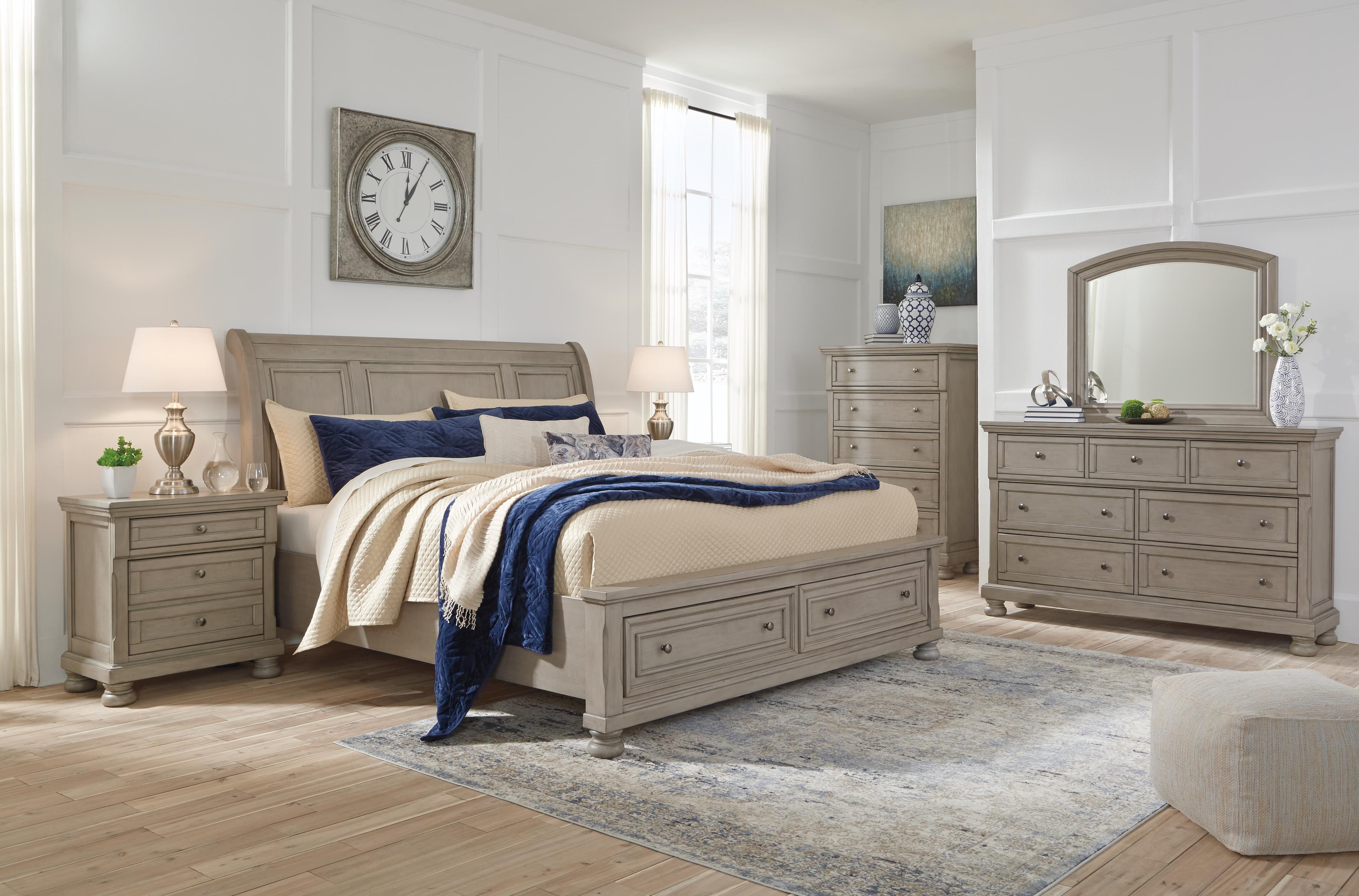 Lettner Dresser and Mirror — Black/Gray — view 3