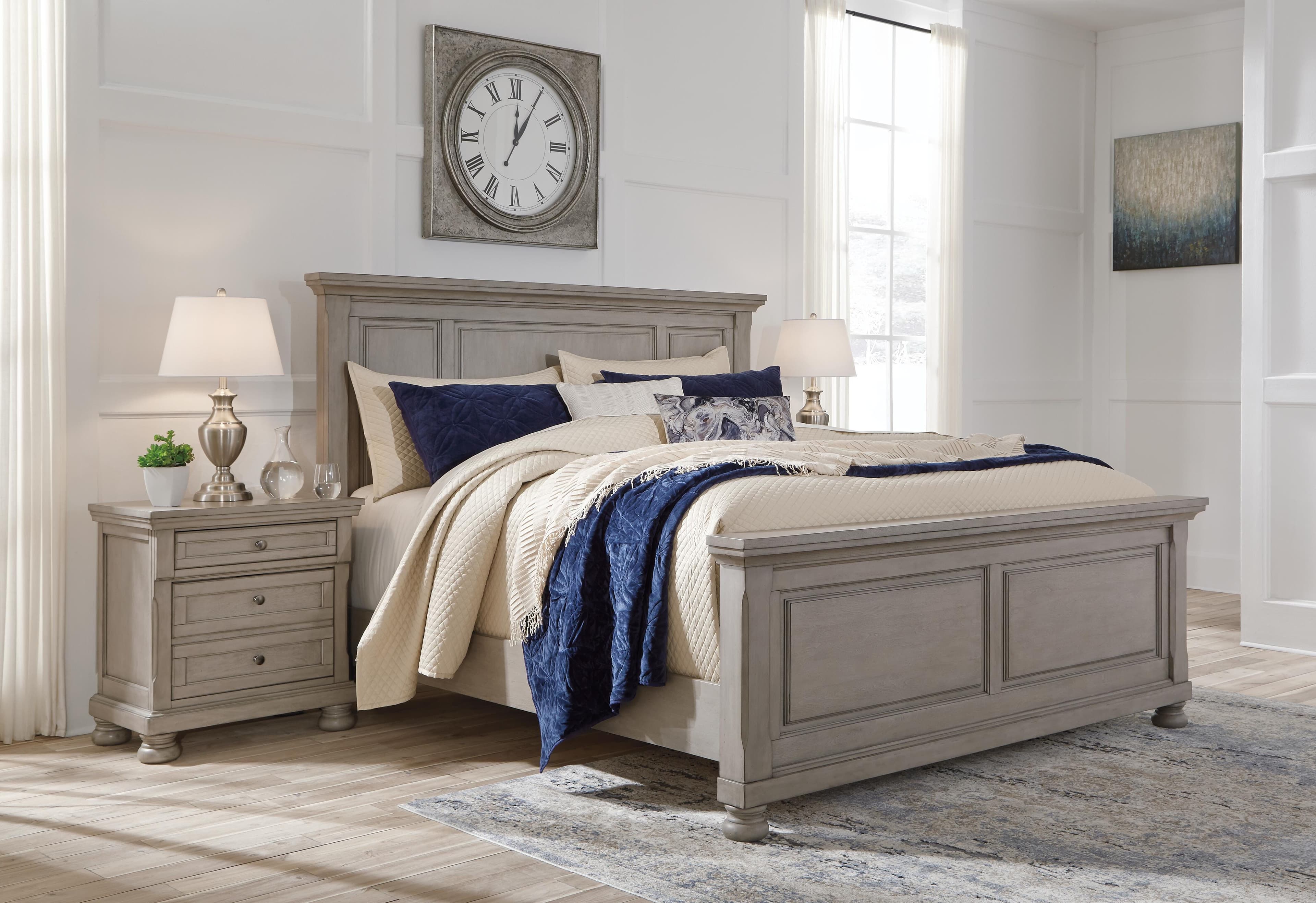 Lettner King Panel Bed — Black/Gray — view 2