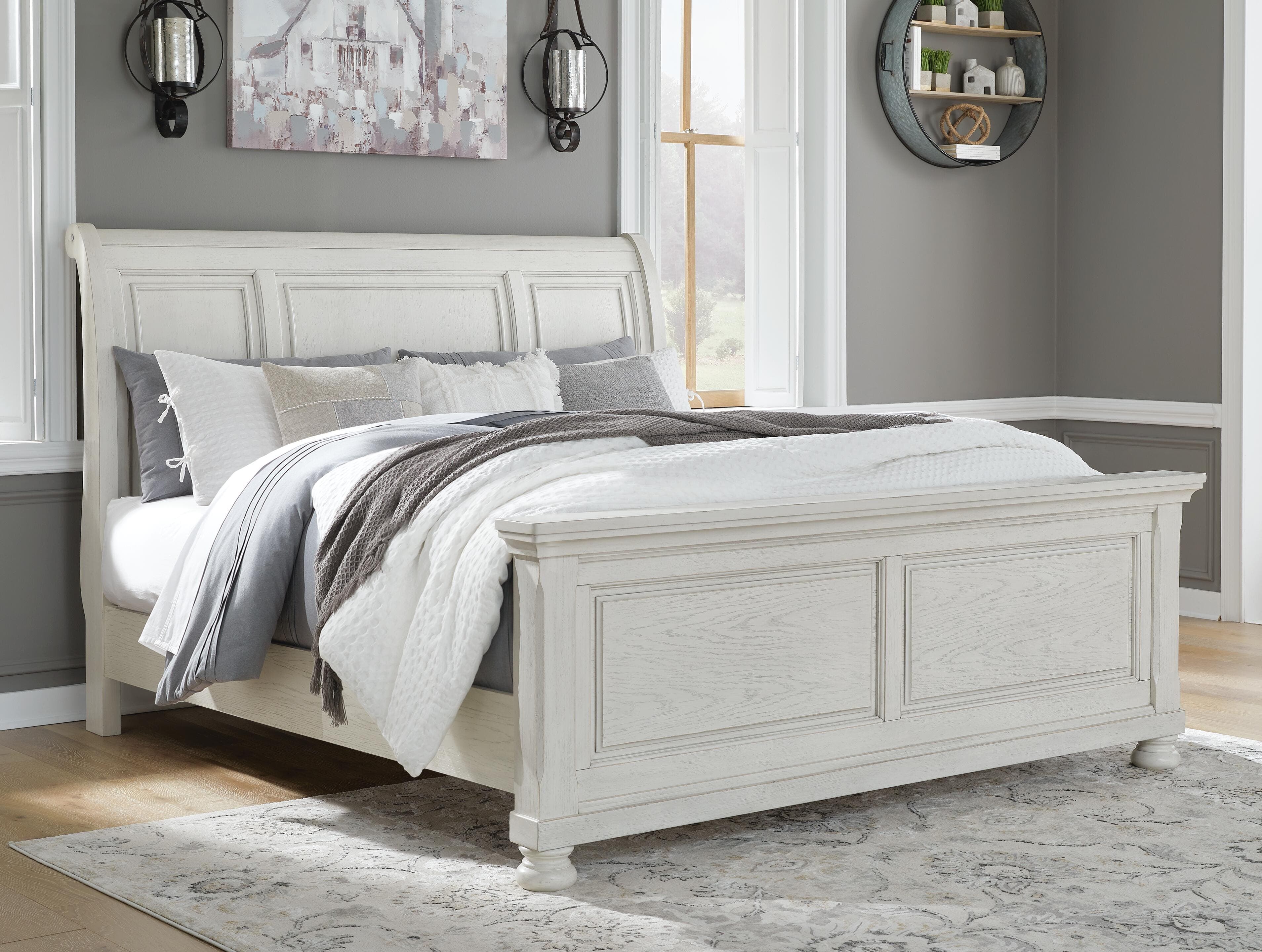 Robbinsdale King Sleigh Bed — White — view 2