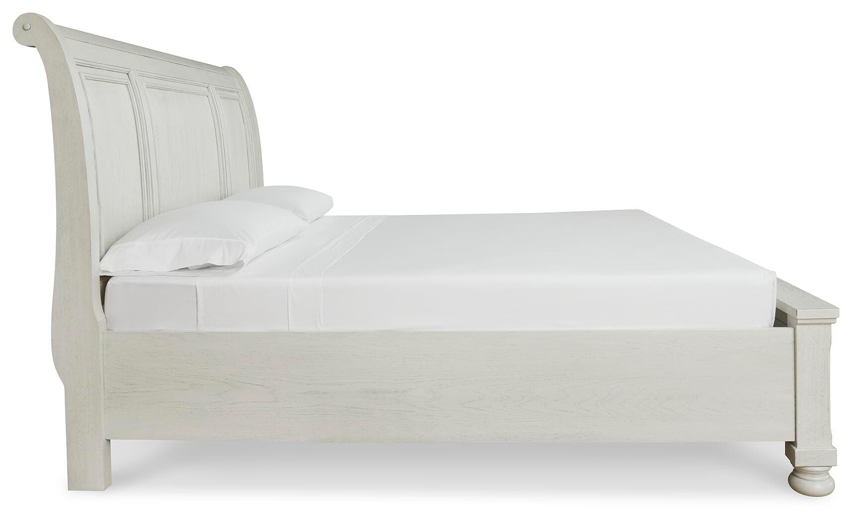 Robbinsdale California King Sleigh Bed with Storage — White — view 5