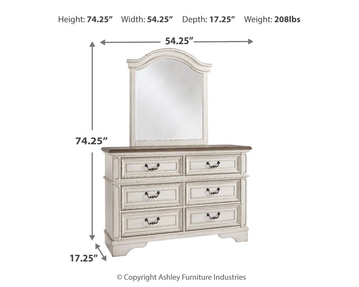 Realyn Dresser and Mirror — White — view 4