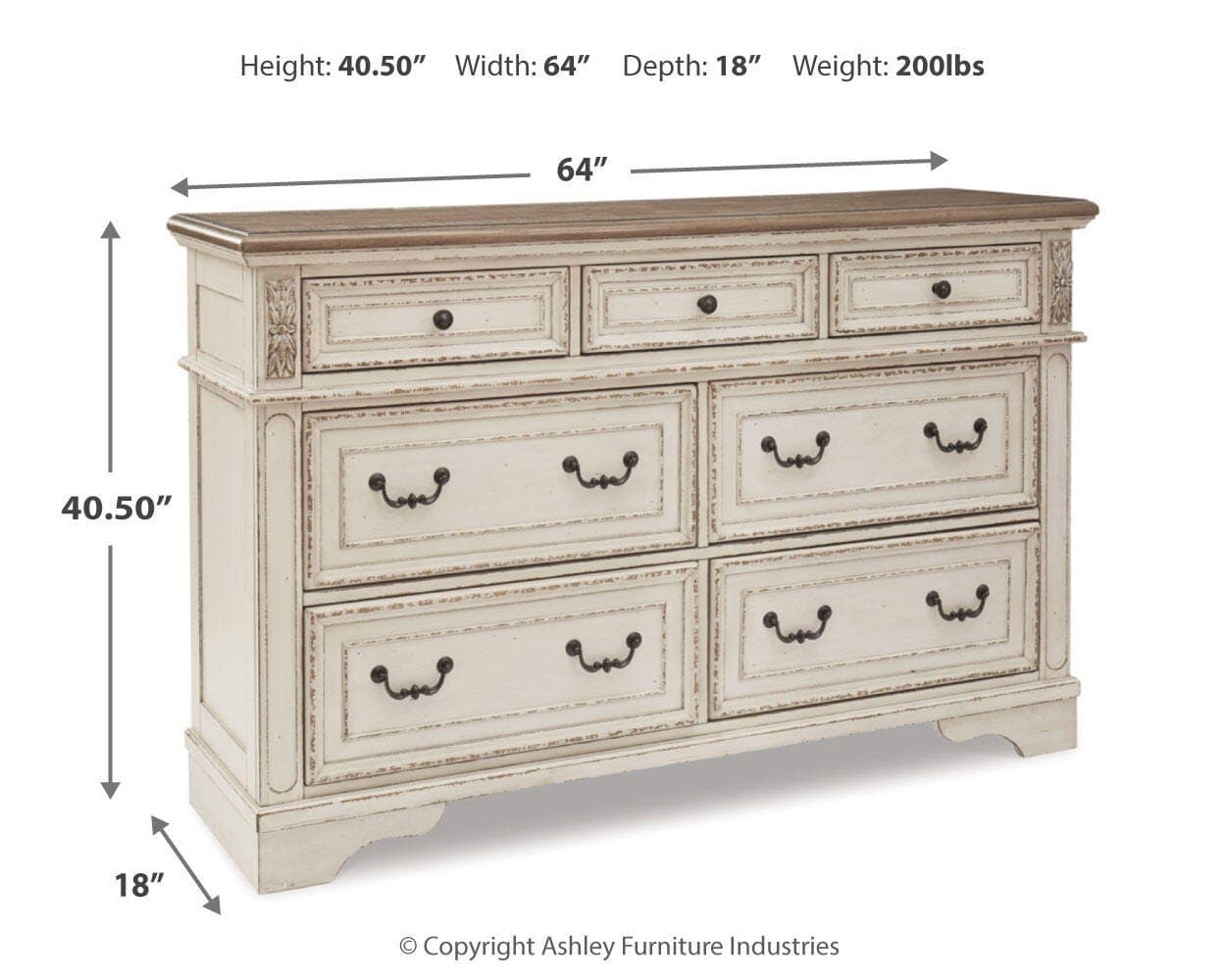 Realyn Dresser — White & Brown/Beige — view 4
