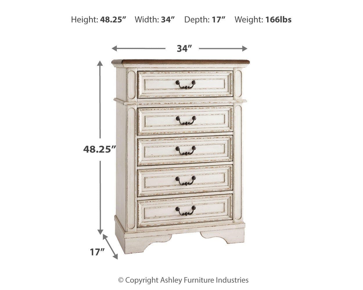 Realyn Chest of Drawers — White & Brown/Beige — view 4