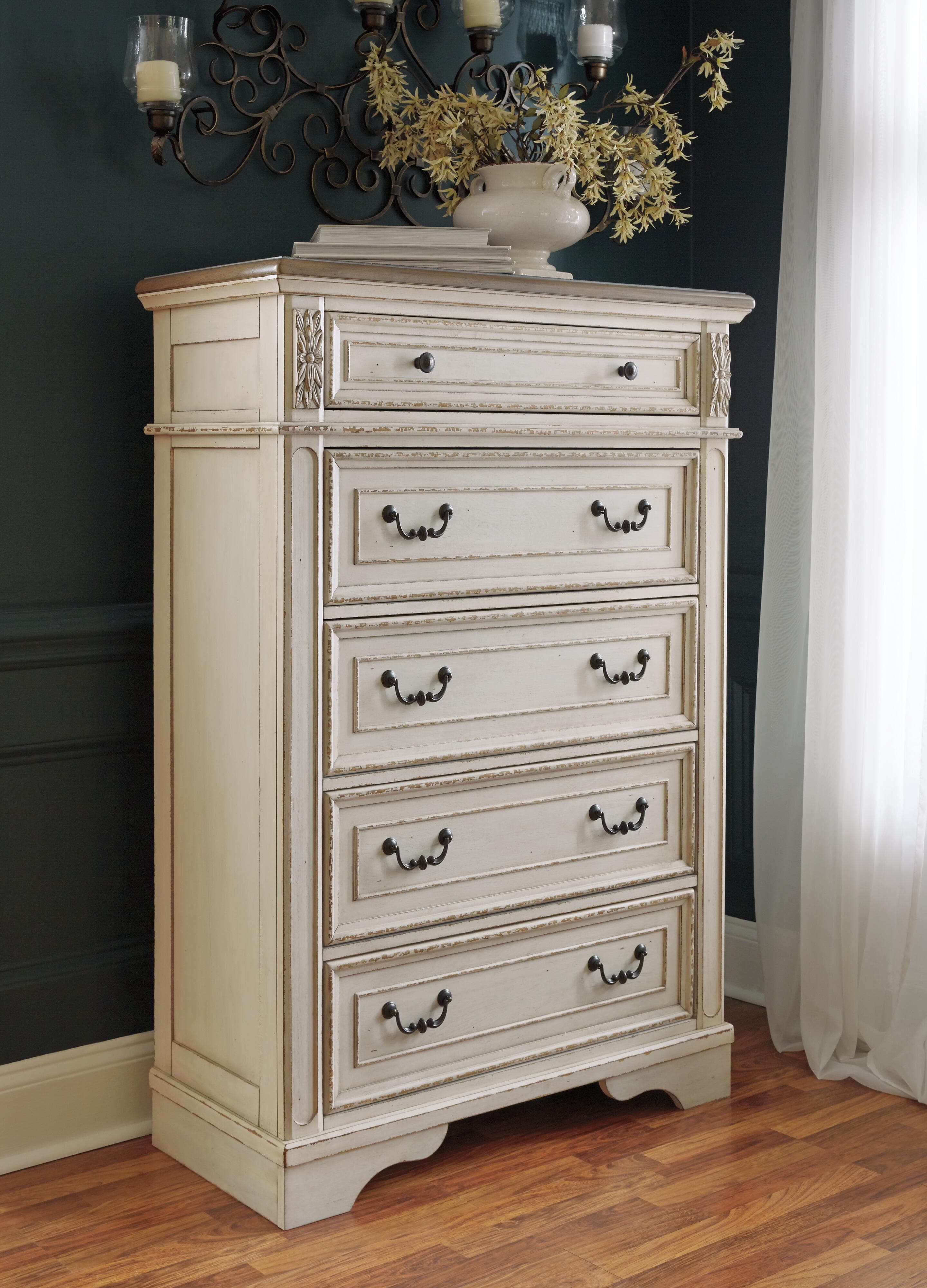 Realyn Chest of Drawers — White & Brown/Beige — view 6