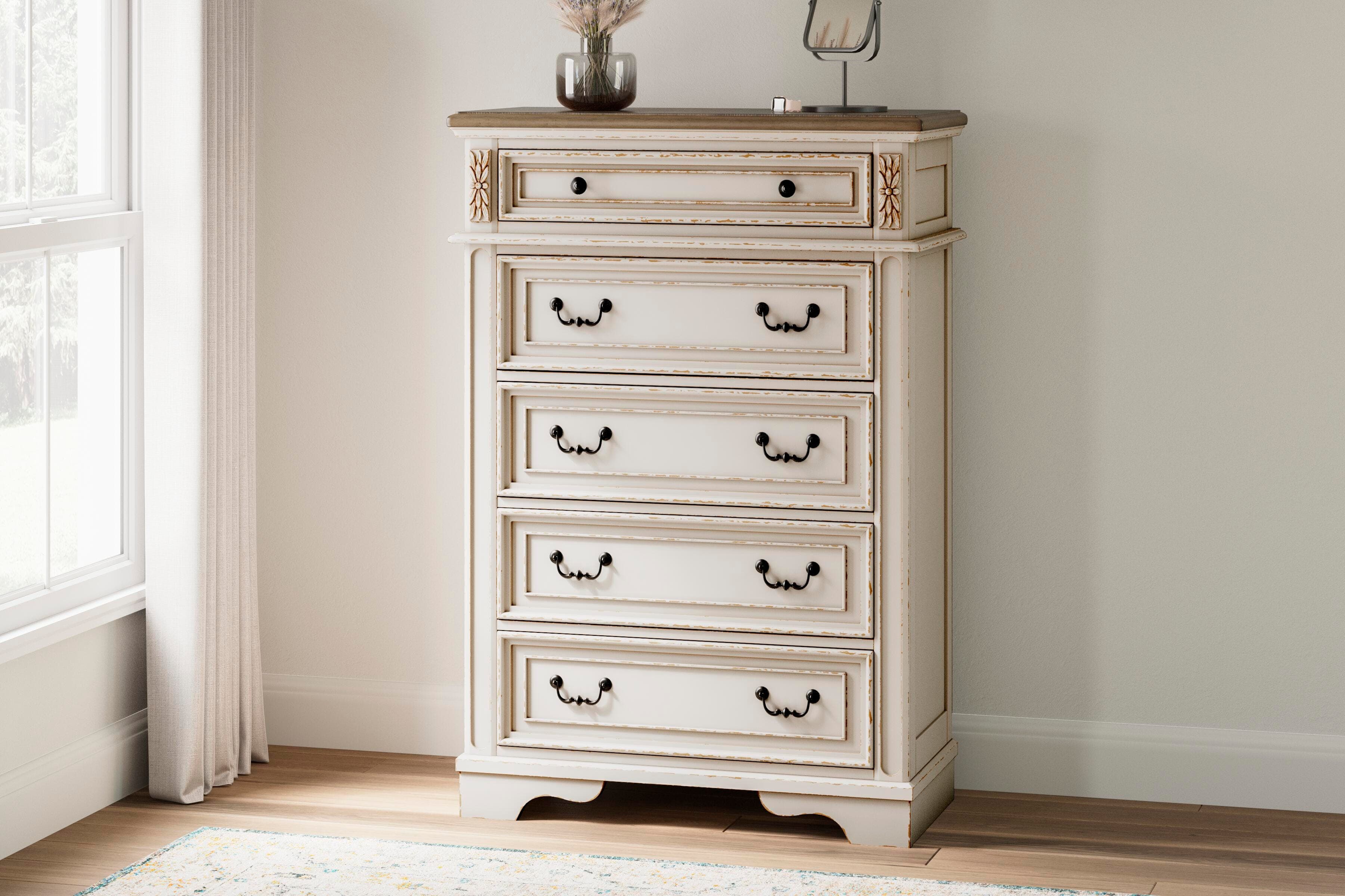 Realyn Chest of Drawers — White & Brown/Beige — view 2