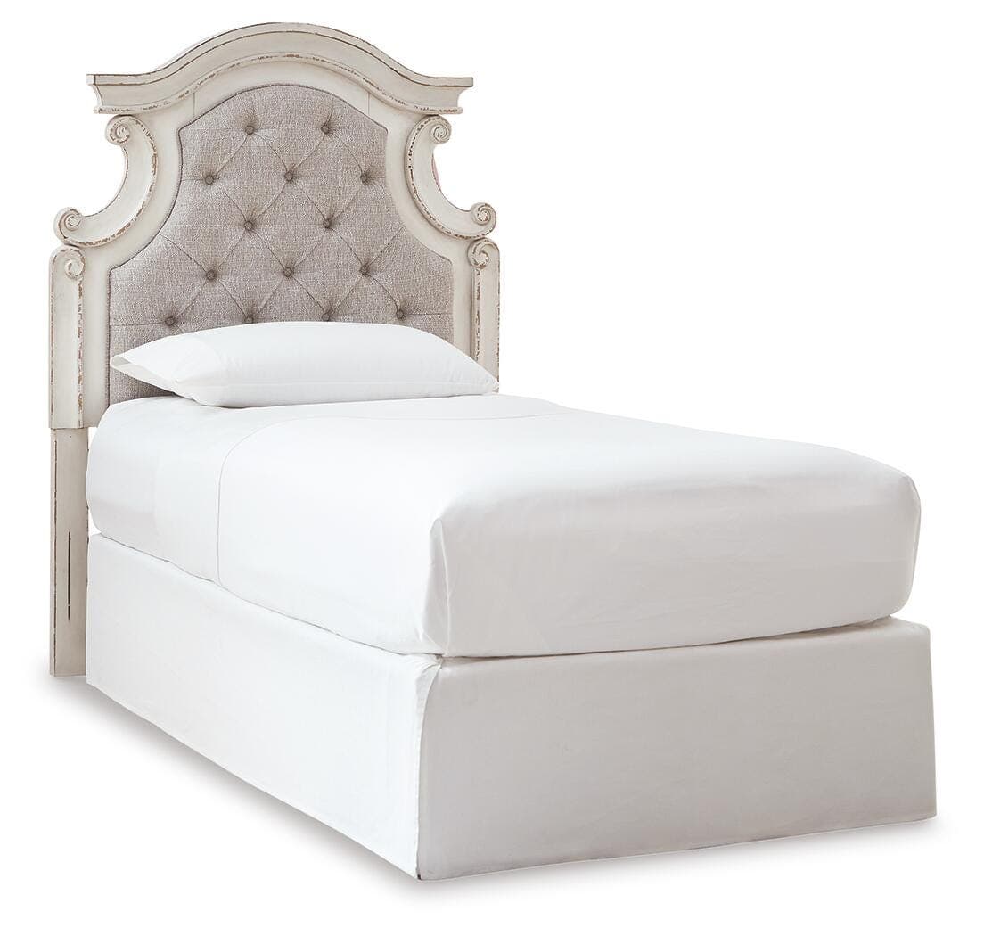 Realyn Twin Upholstered Panel Headboard — White — view 2
