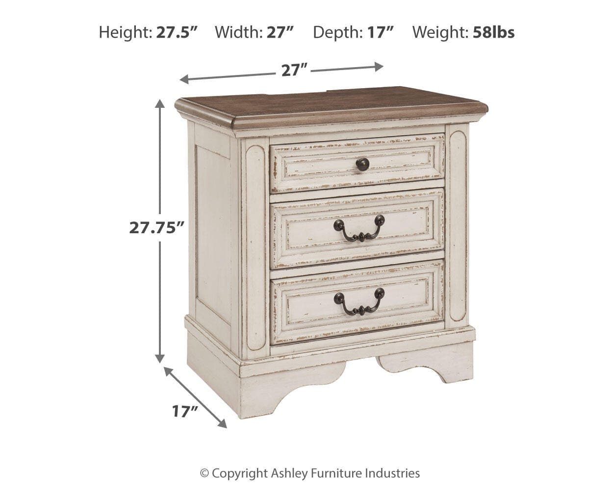 Realyn Nightstand — White & Brown/Beige — view 4