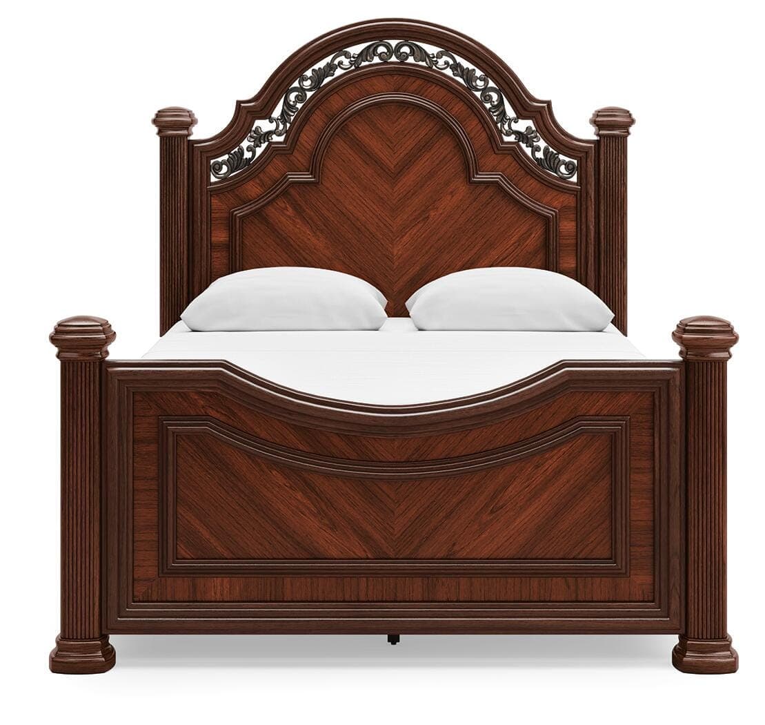 Lavinton Queen Poster Bed — Brown/Beige — view 3