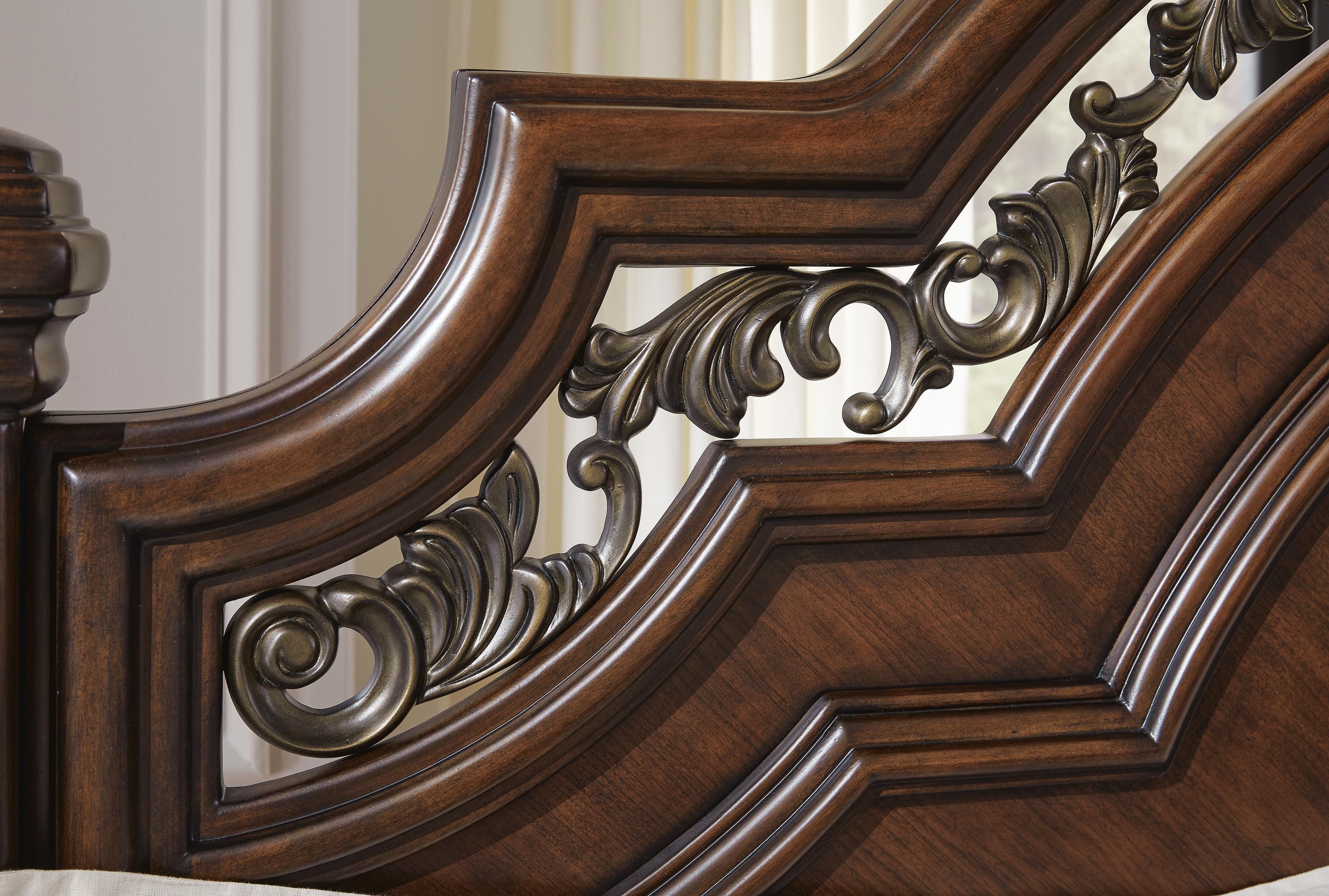 Lavinton King Poster Bed — Brown/Beige — view 6