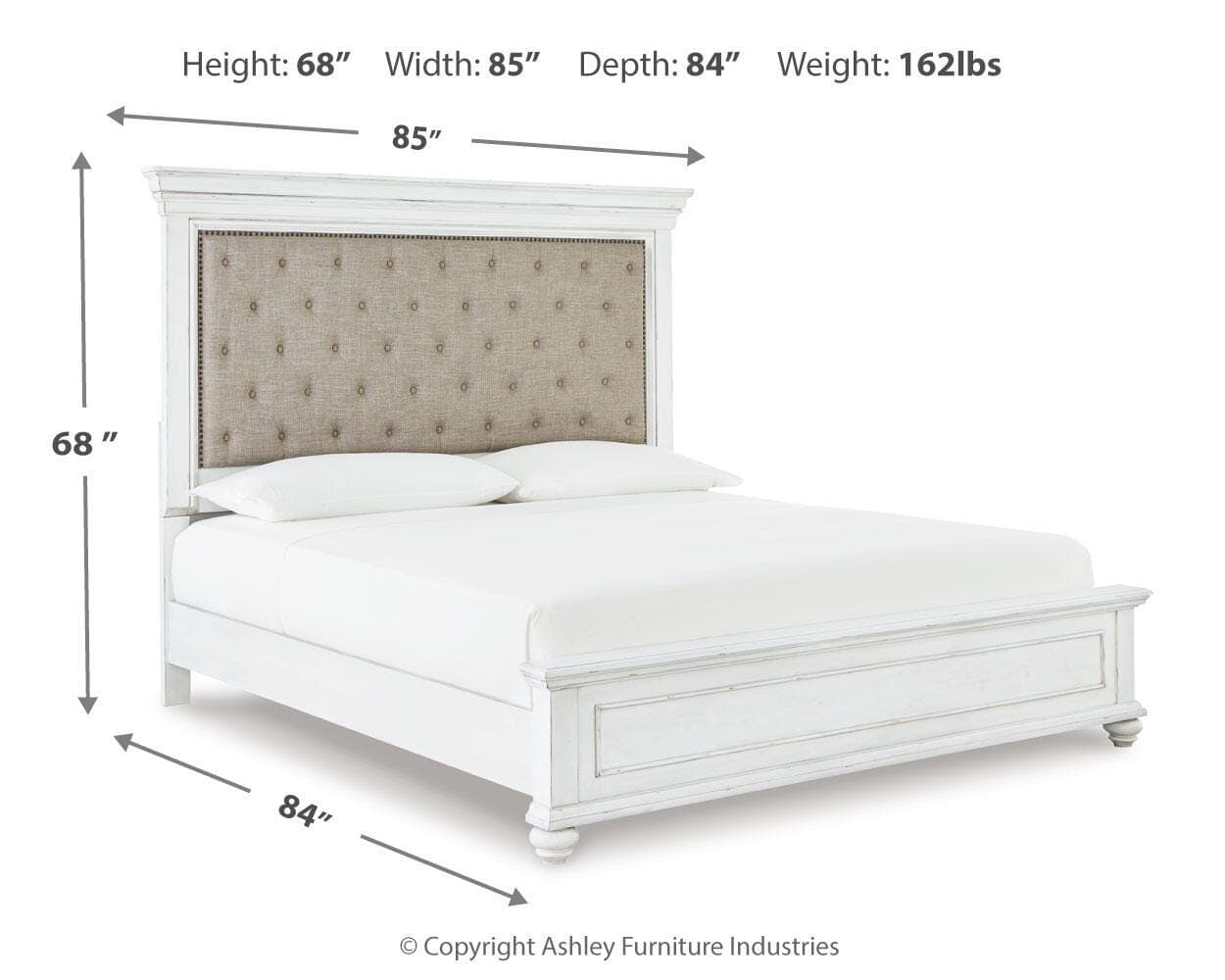Kanwyn King Panel Bed — White — view 4