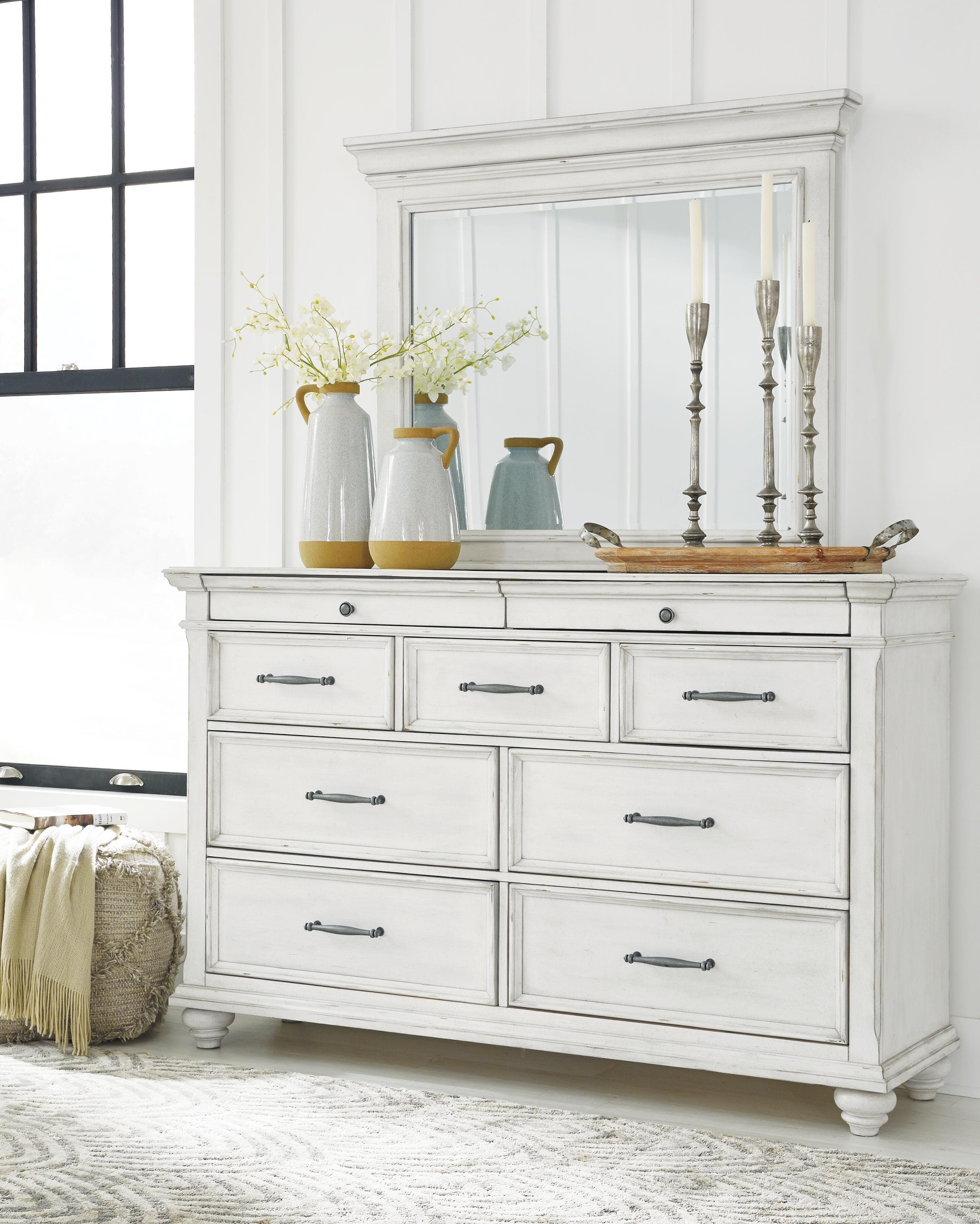 Kanwyn Dresser and Mirror — White — view 2