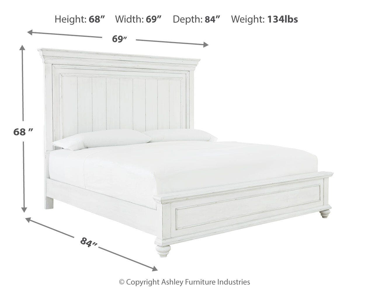 Kanwyn Queen Panel Bed — White — view 4
